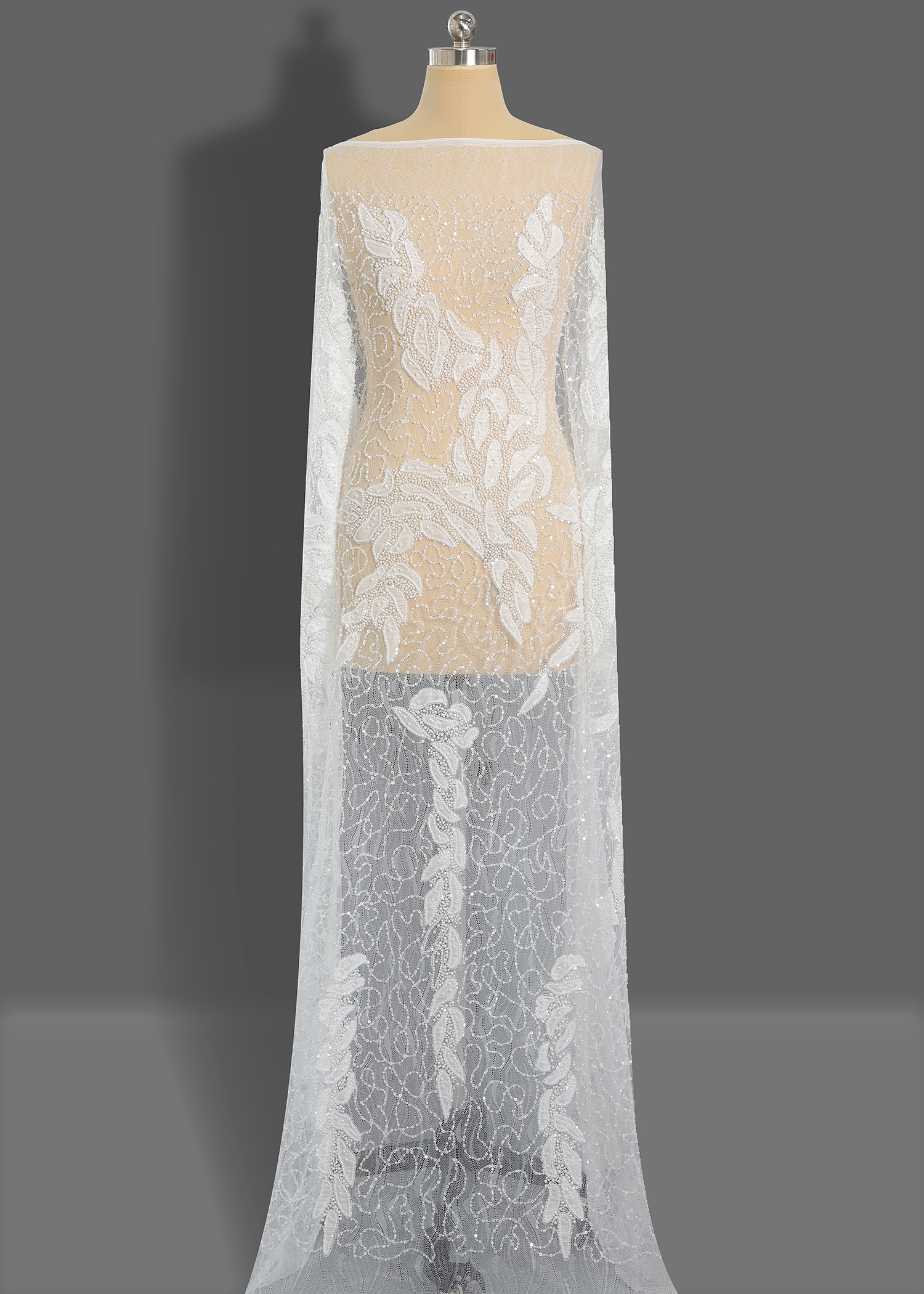 Yanzi laser embroidery fabrics floral beaded sequin lace (YZZX761-1)