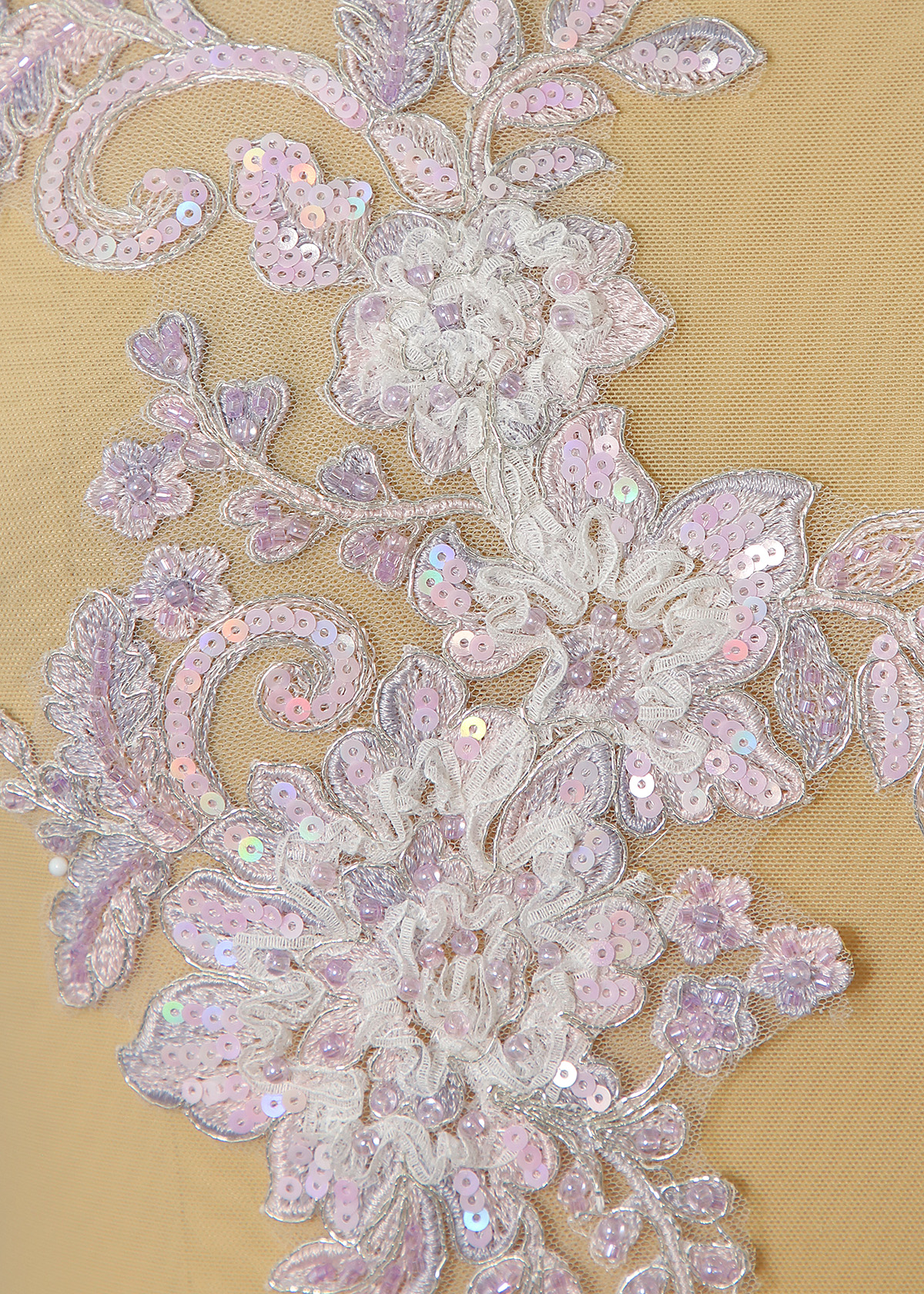 Yanzi beaded sequin embroidery applique floral (YZOH217)