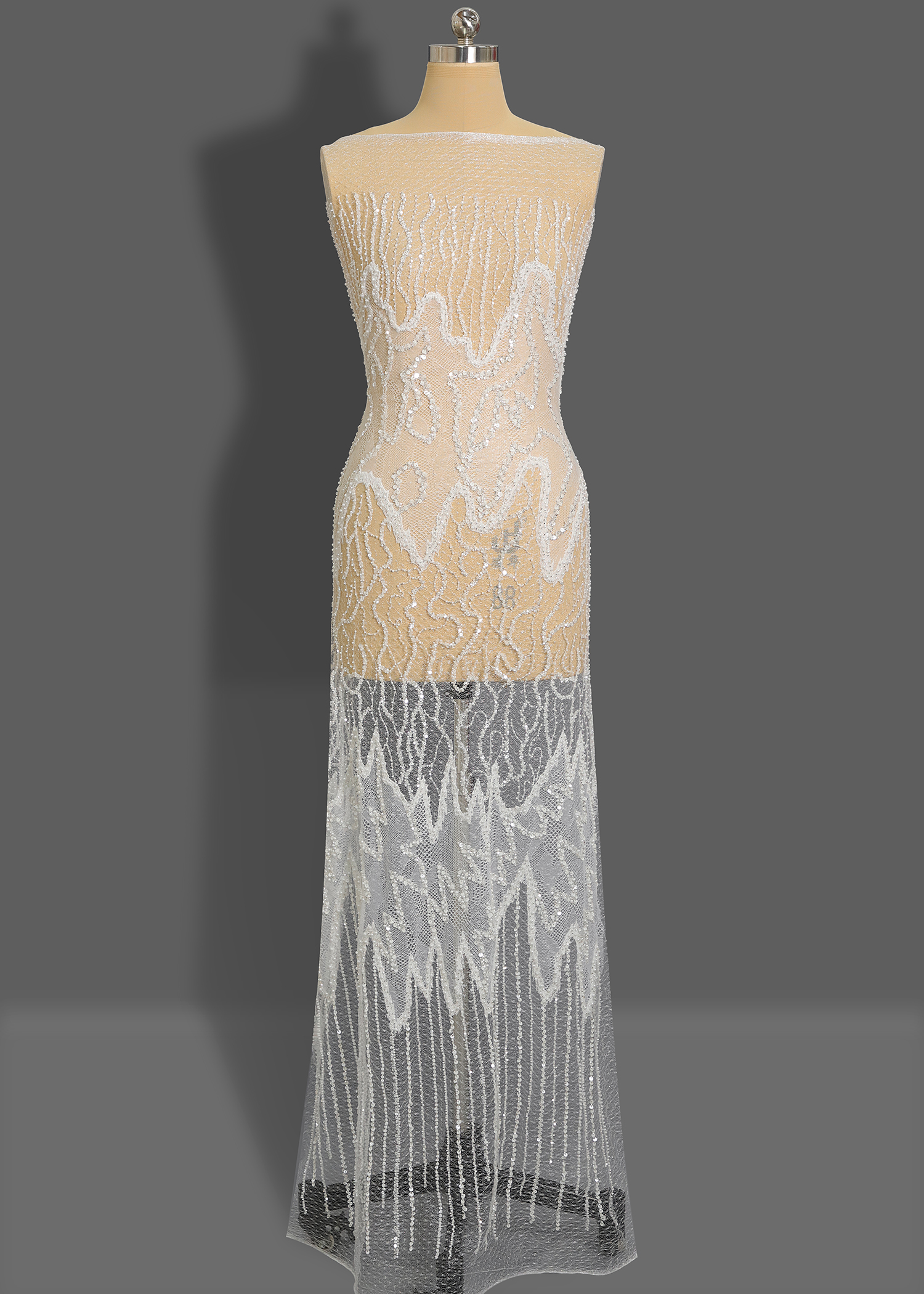 Yanzi laser embroidery fabrics floral beaded sequin lace (YZZX733-1)