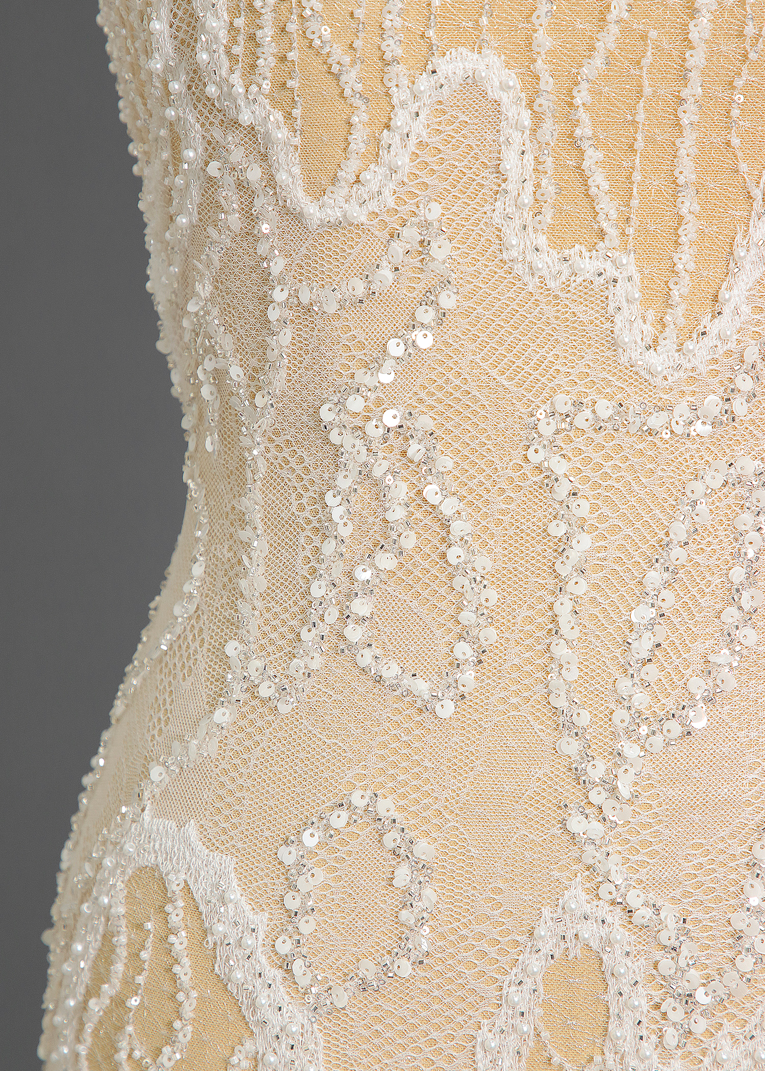 Yanzi laser embroidery fabrics floral beaded sequin lace (YZZX733-1)