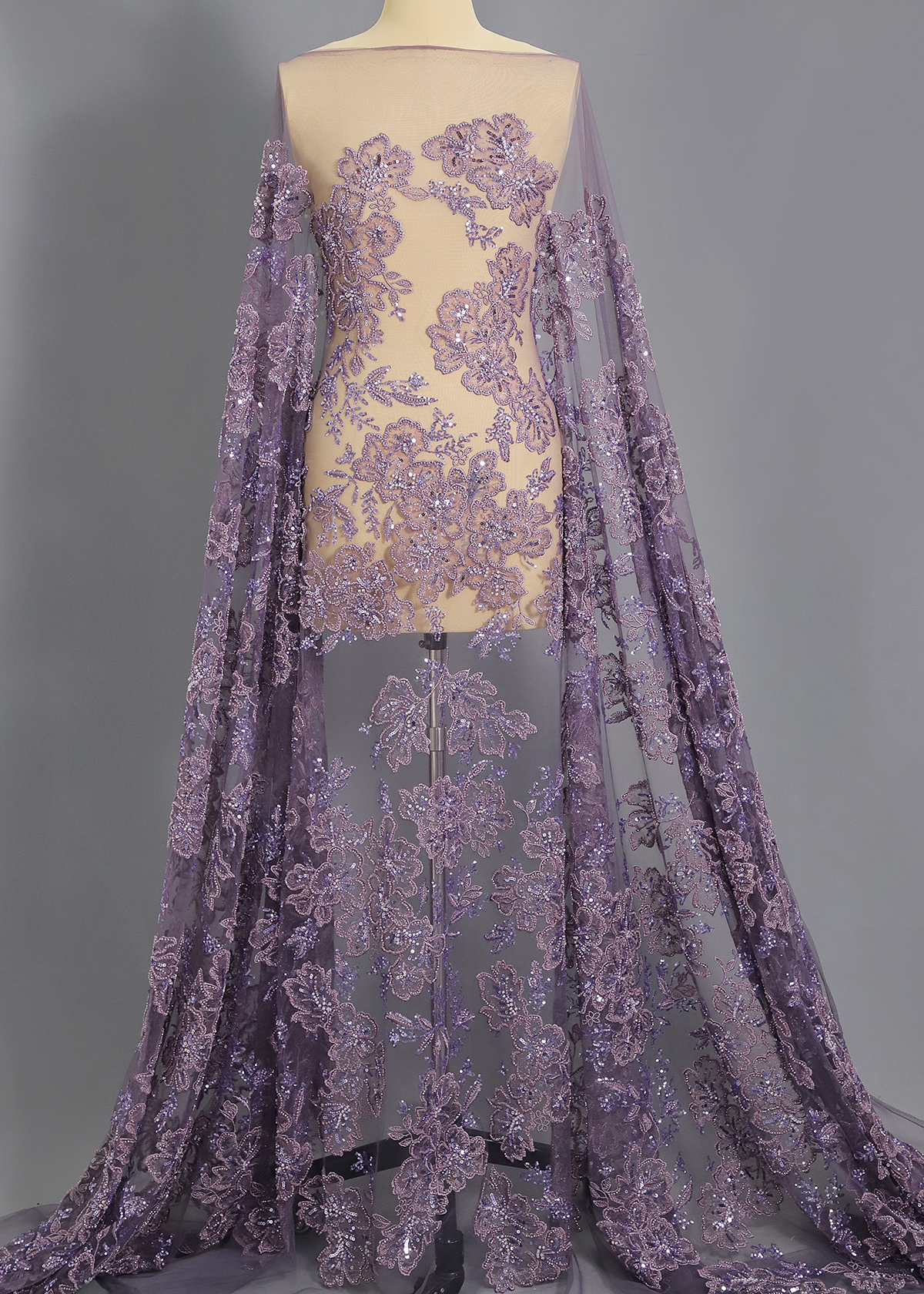 Yanzi colorful beaded lace dress fabric (YZZX390）