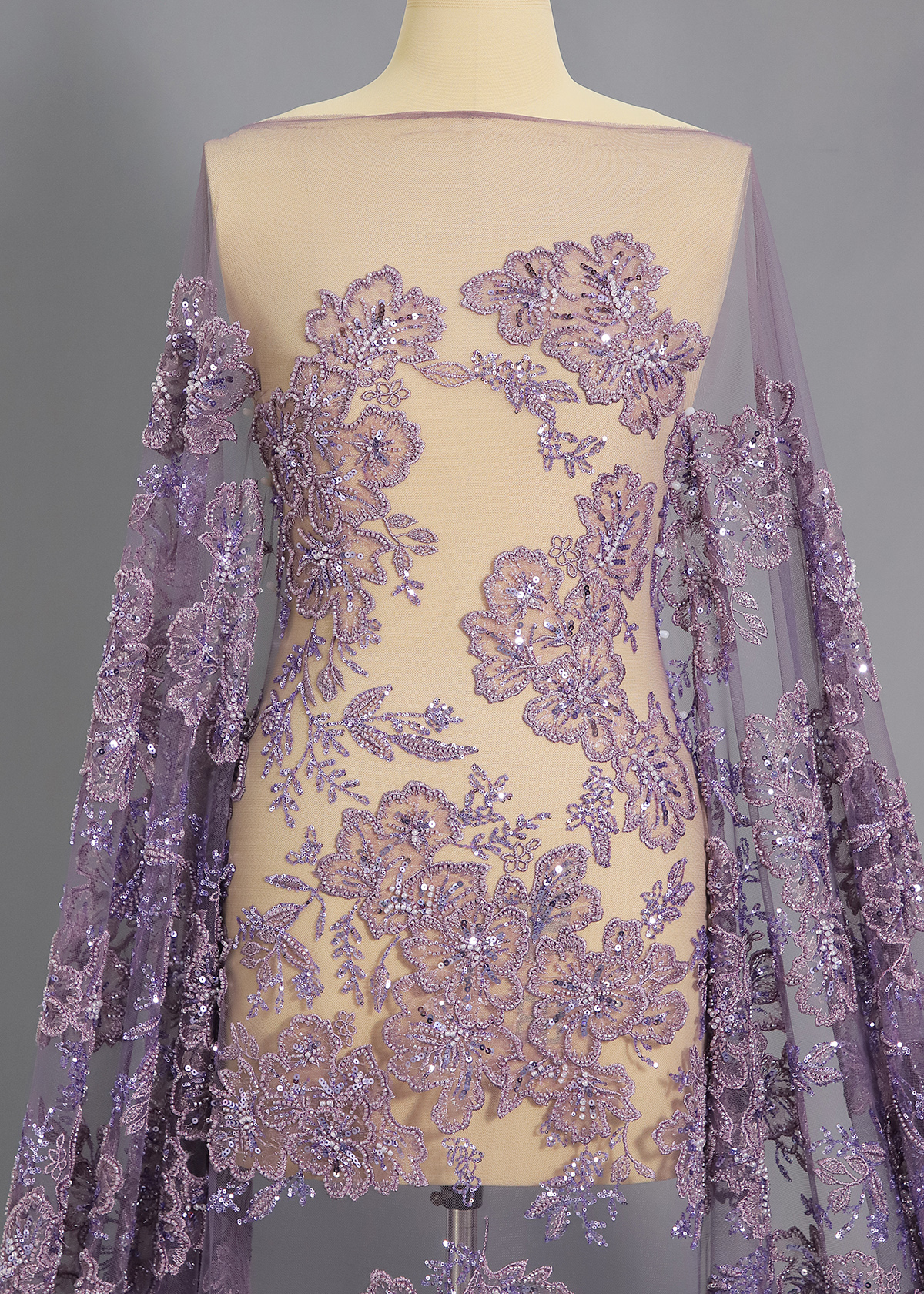 Yanzi colorful beaded lace dress fabric (YZZX390）