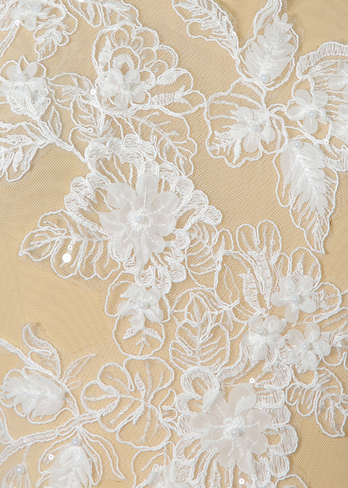 Yanzi embroidery applique floral Laser beaded sequin lace (YZOH160)