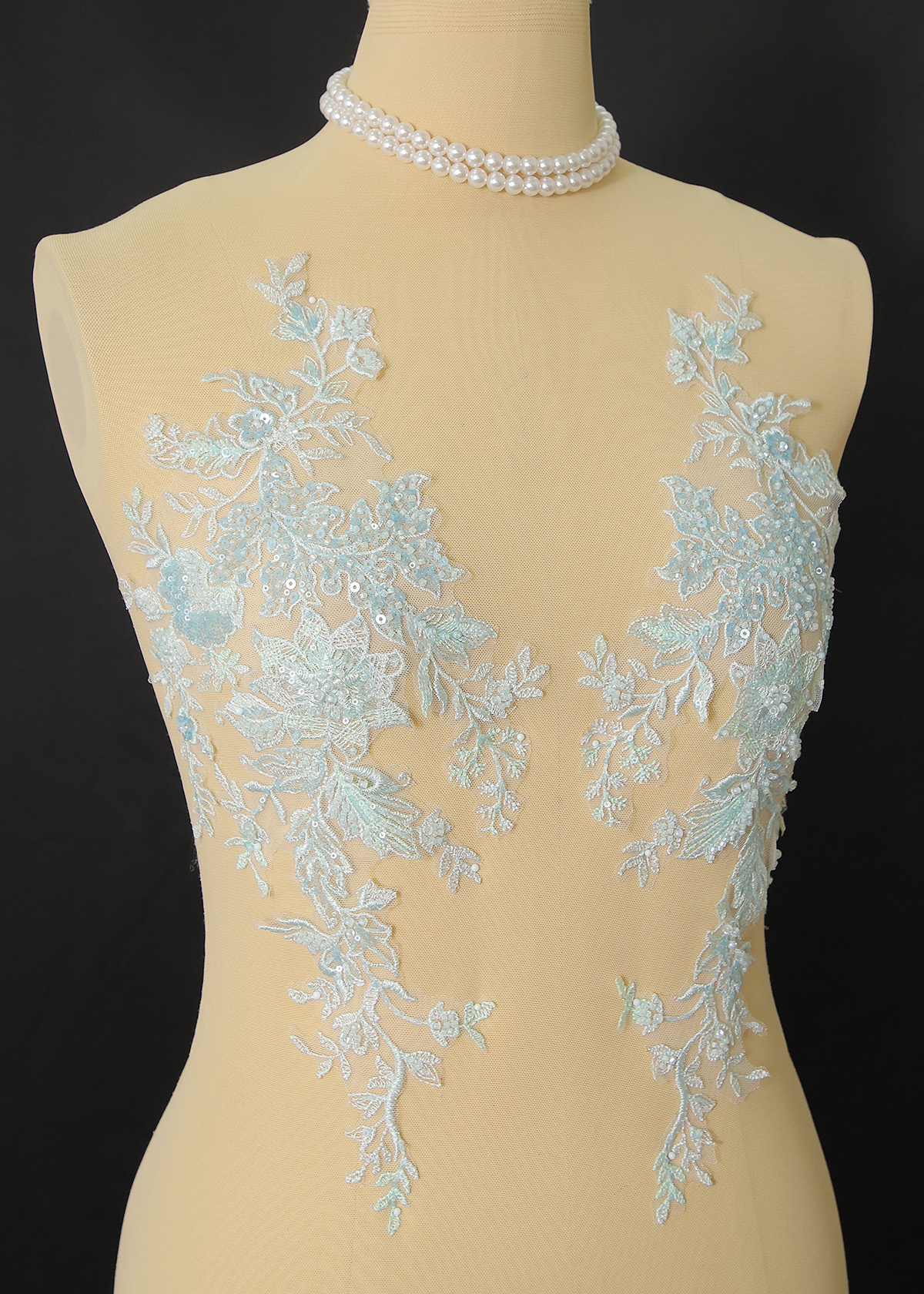 Yanzi beaded sequin embroidery applique floral (YZOH163)