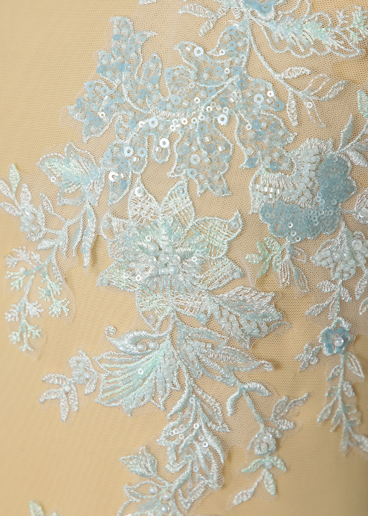 Yanzi beaded sequin embroidery applique floral (YZOH163)