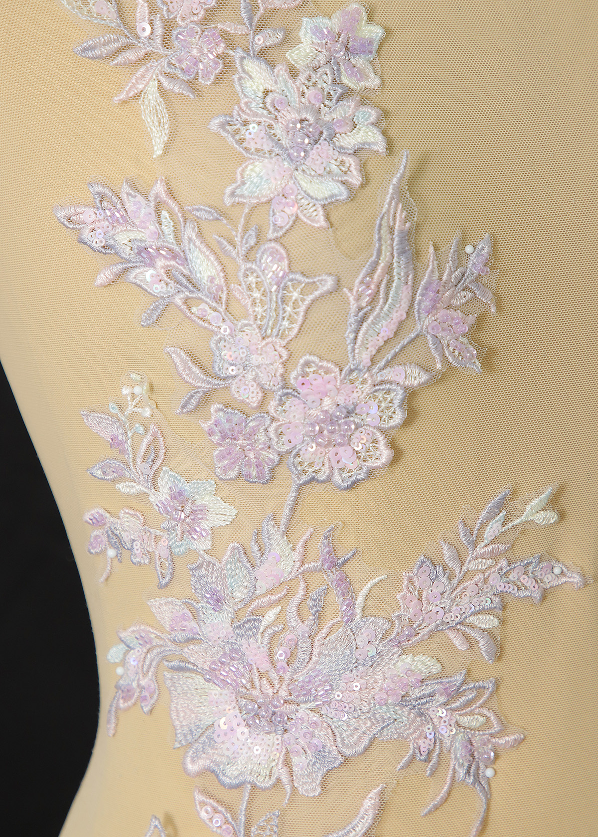 Yanzi beaded sequin embroidery applique floral (YZOH201)