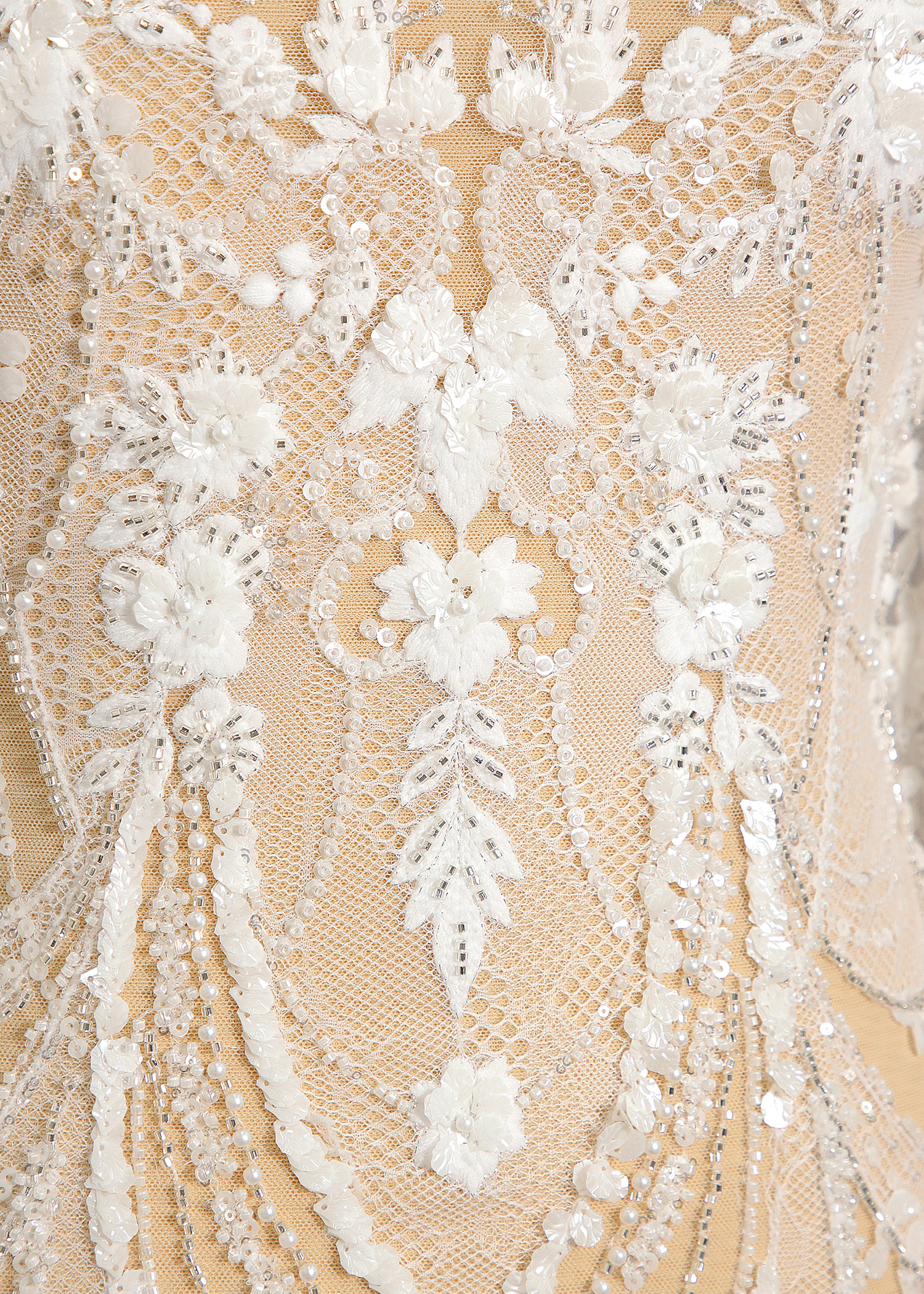 Yanzi bridal fabric luxury embroidery beads sequins lace (YZZX1083)