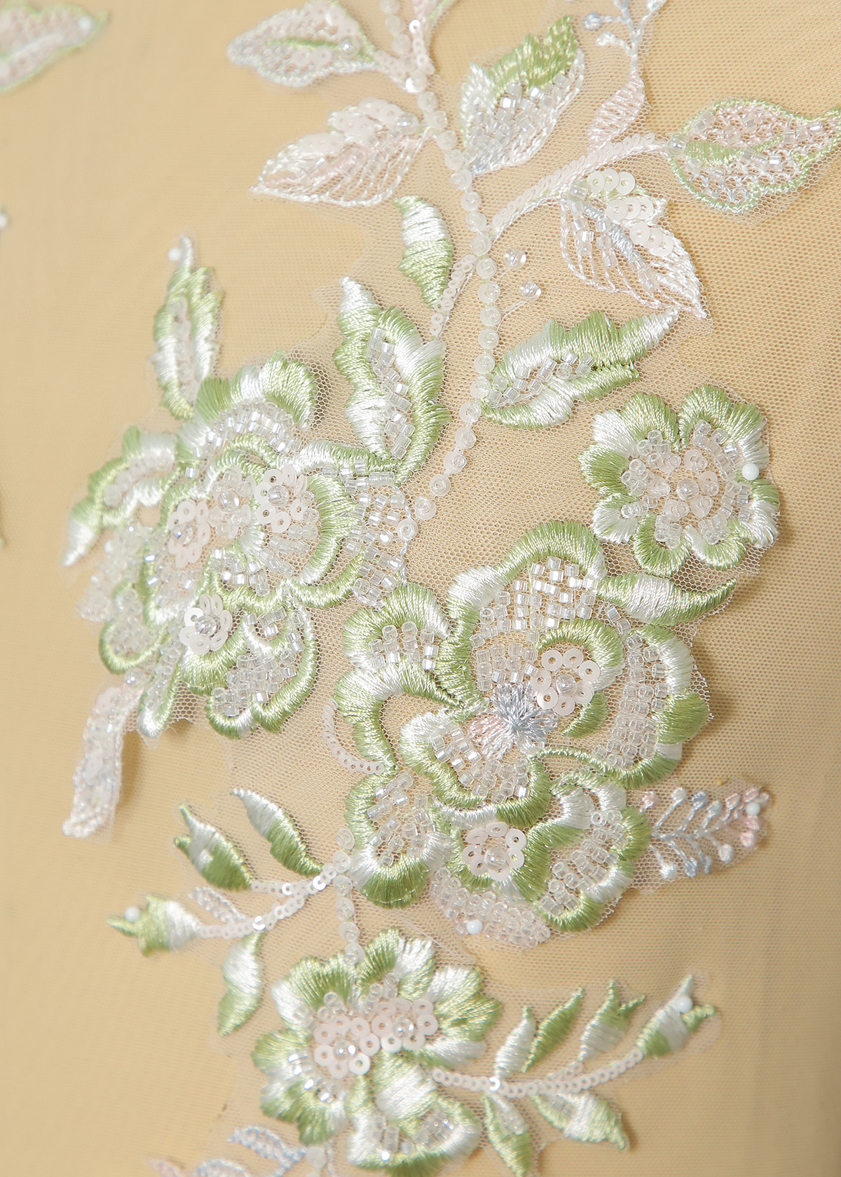 Yanzi beaded sequin embroidery applique floral (YZOH197)
