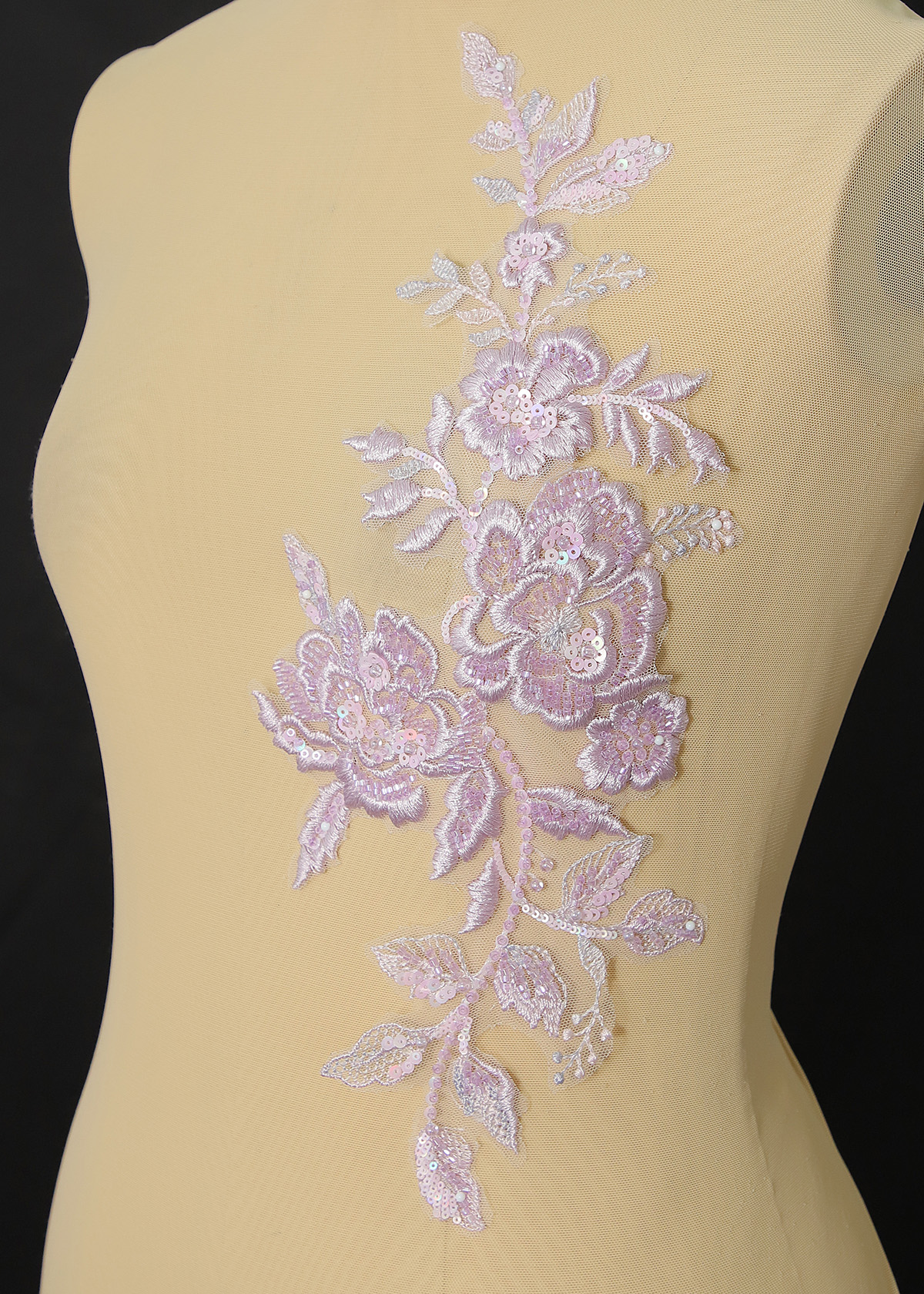 Yanzi beaded sequin embroidery applique floral (YZOH197)