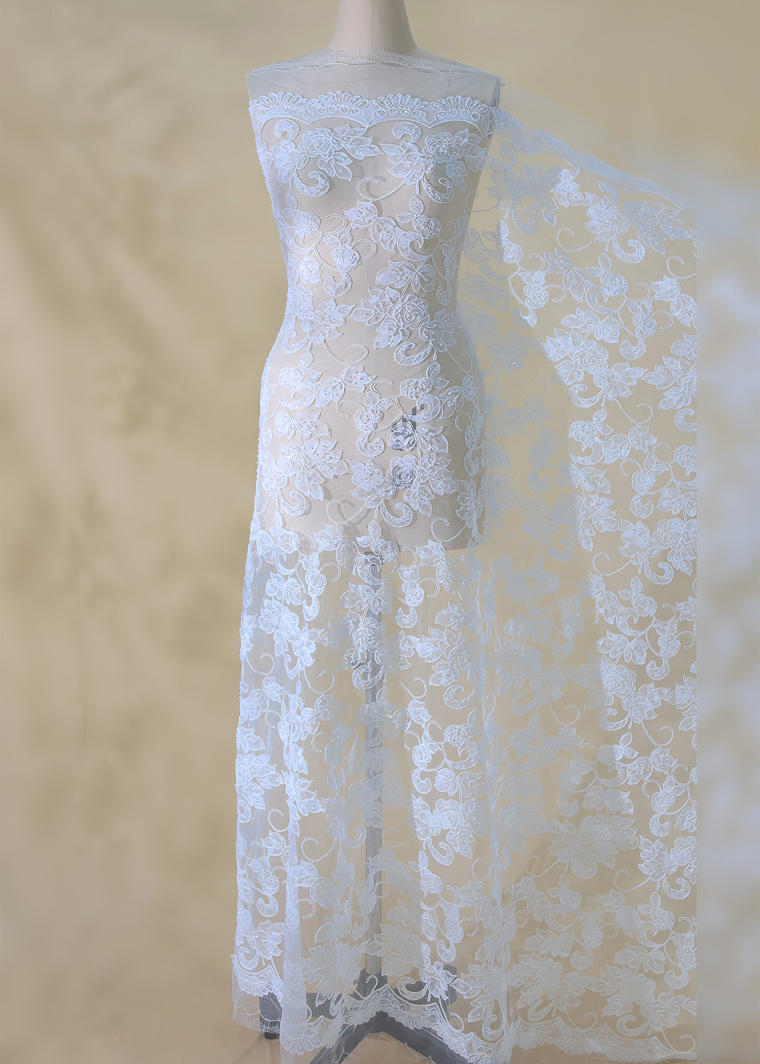 Yanzi corded bead embroidered lace with sequin  (YZC026)