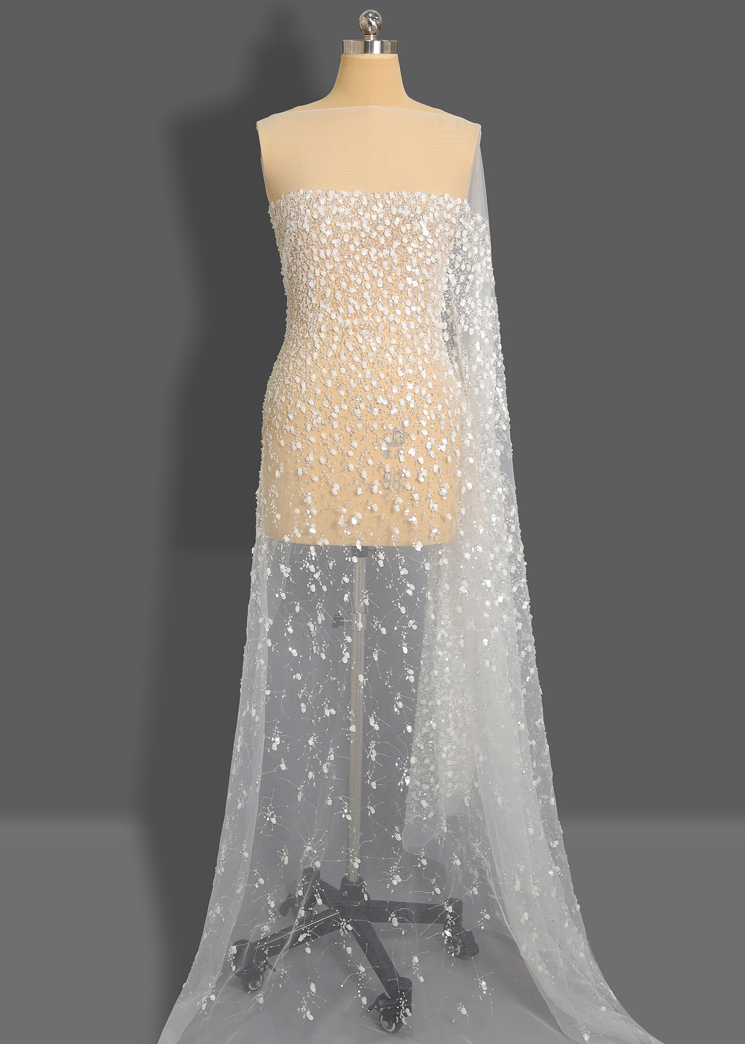 Yanzi floral beaded sequin embroidered lace (YZZX118-1)