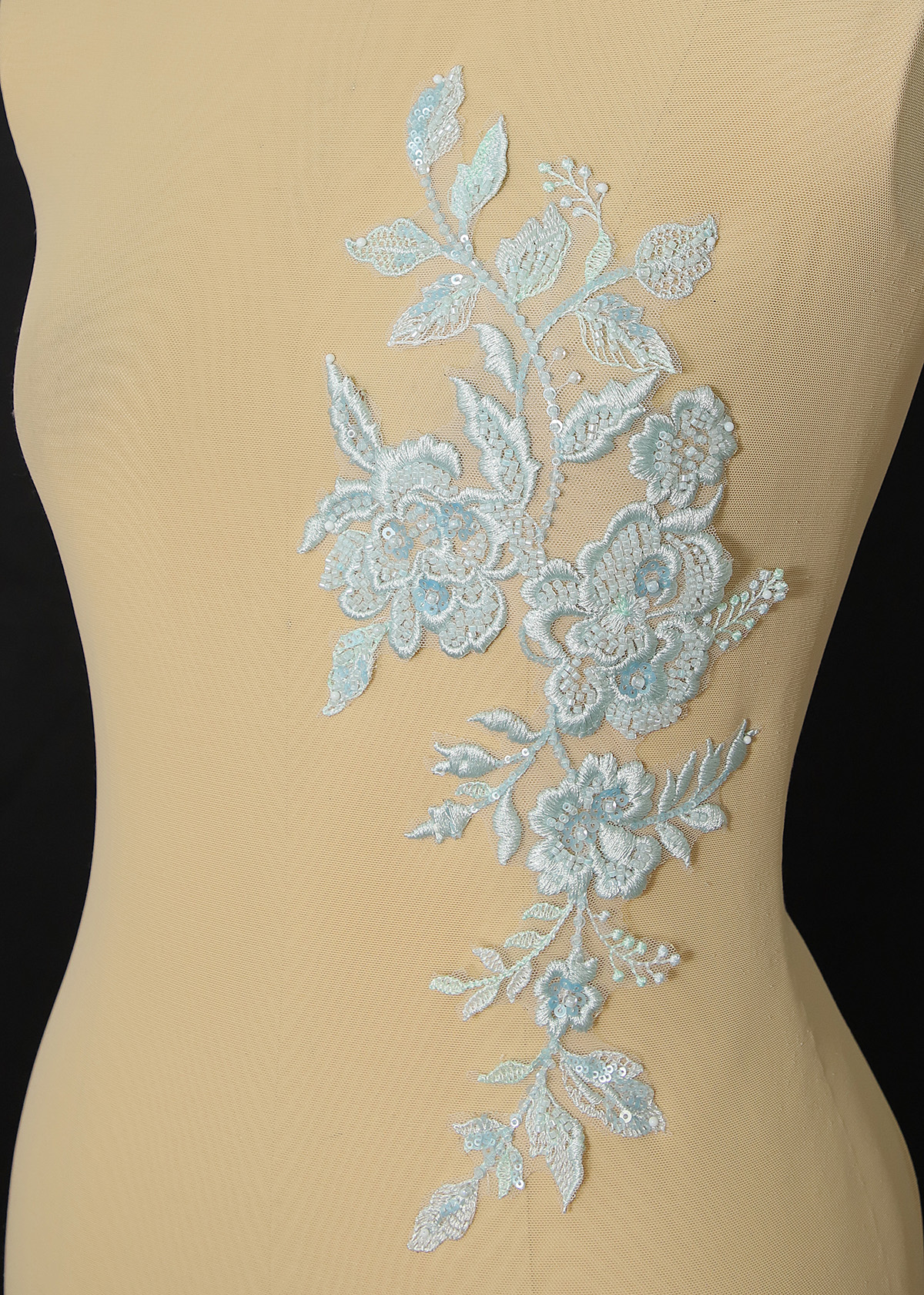 Yanzi beaded sequin embroidery applique floral (YZOH197)