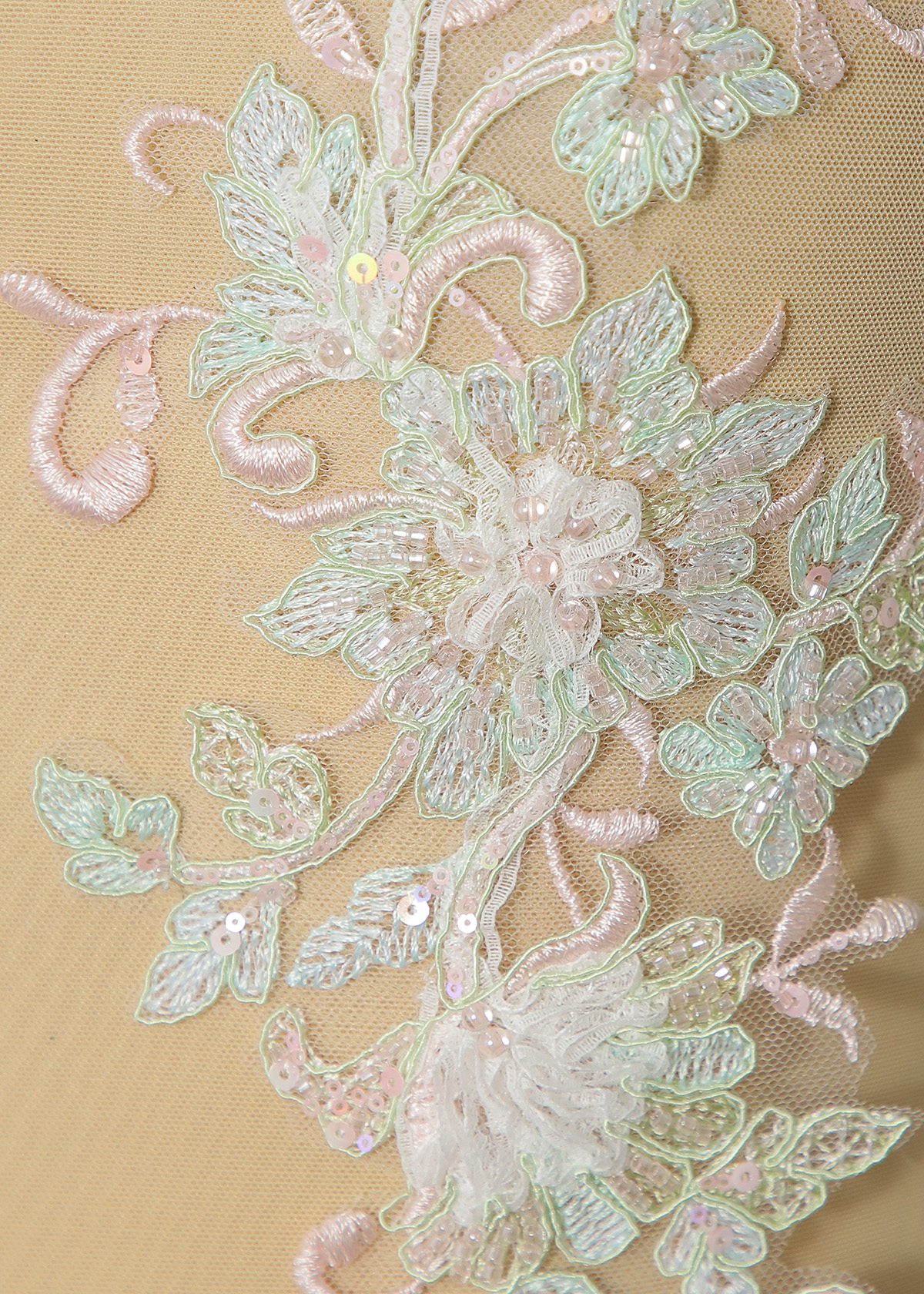 Yanzi beaded sequin embroidery applique floral (YZOH231)