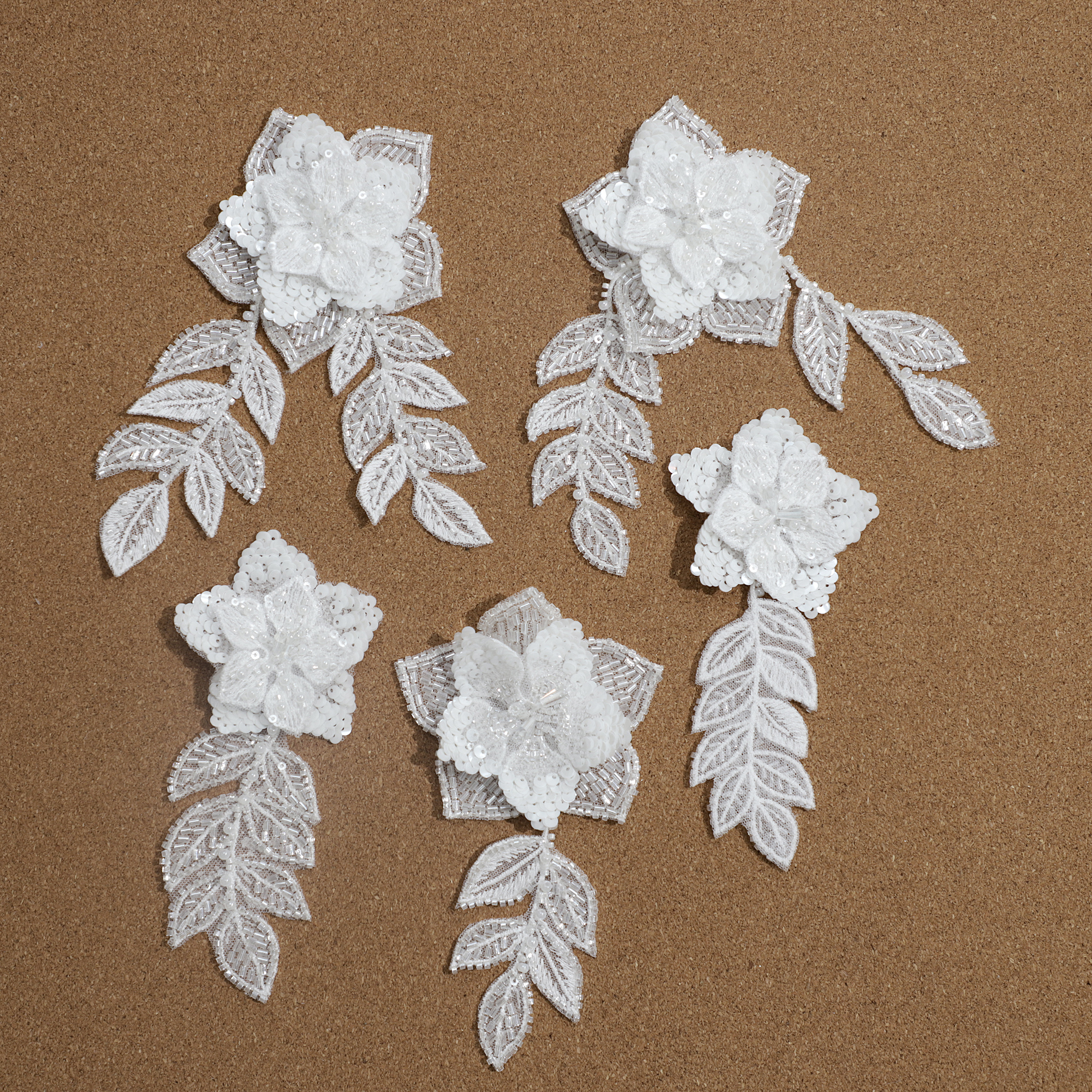 Yanzi Handmade 3d Flower Sequin Beads Applique(YZDH036)