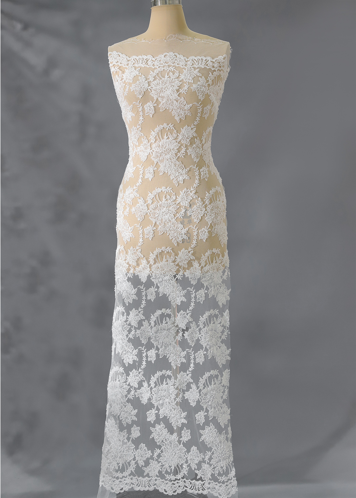 Yanzi corded bead embroidered lace with sequin  (YZC027)