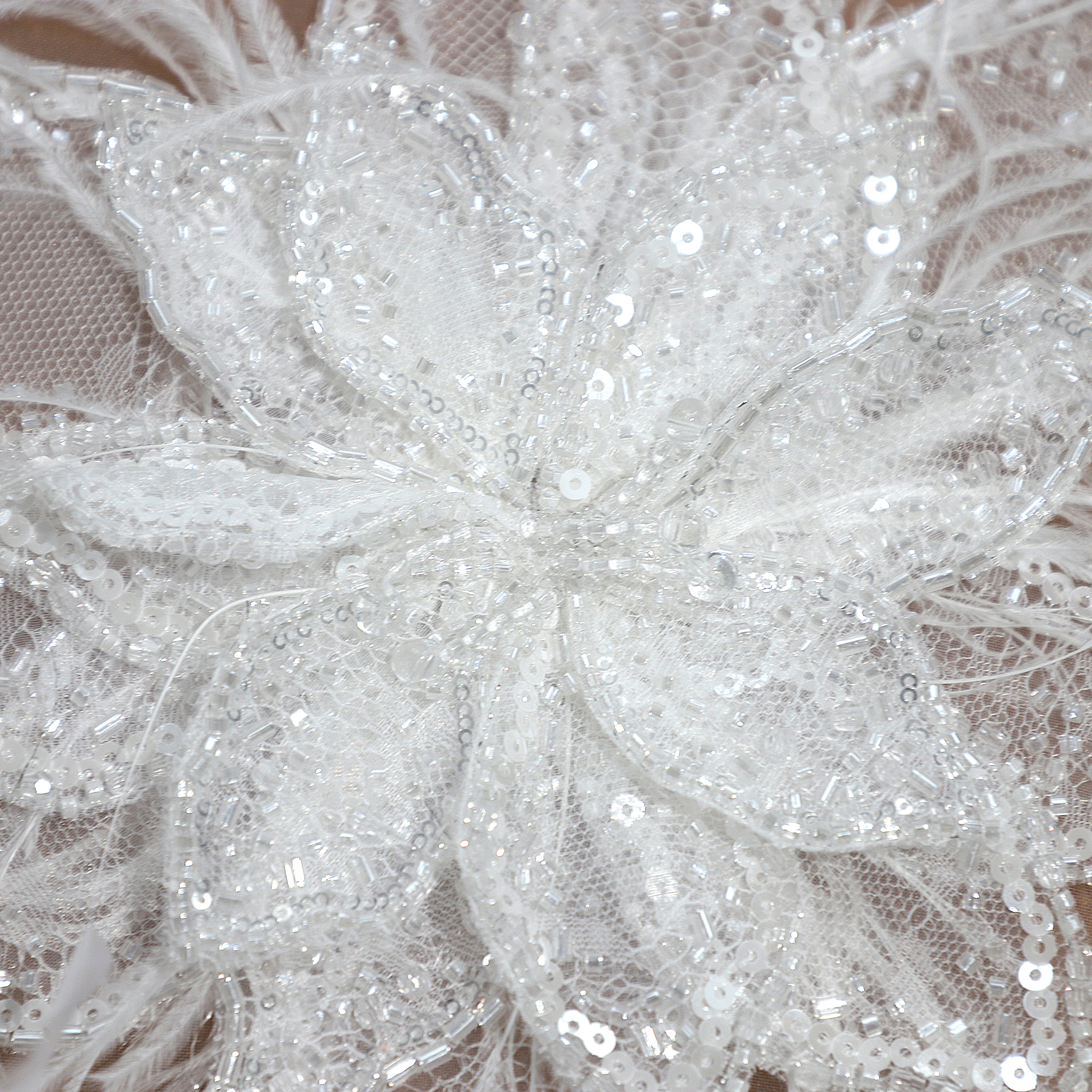 Yanzi Handmade 3d Flower Sequin Beads Applique(YZDH043)