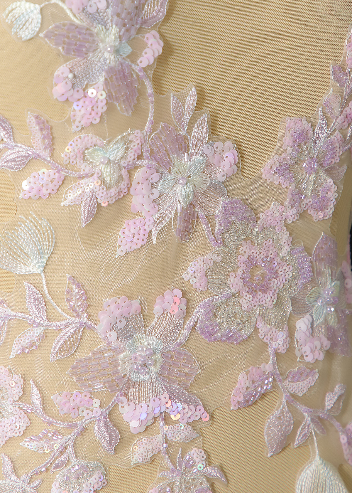 Yanzi beaded sequin embroidery applique floral (YZOH181)