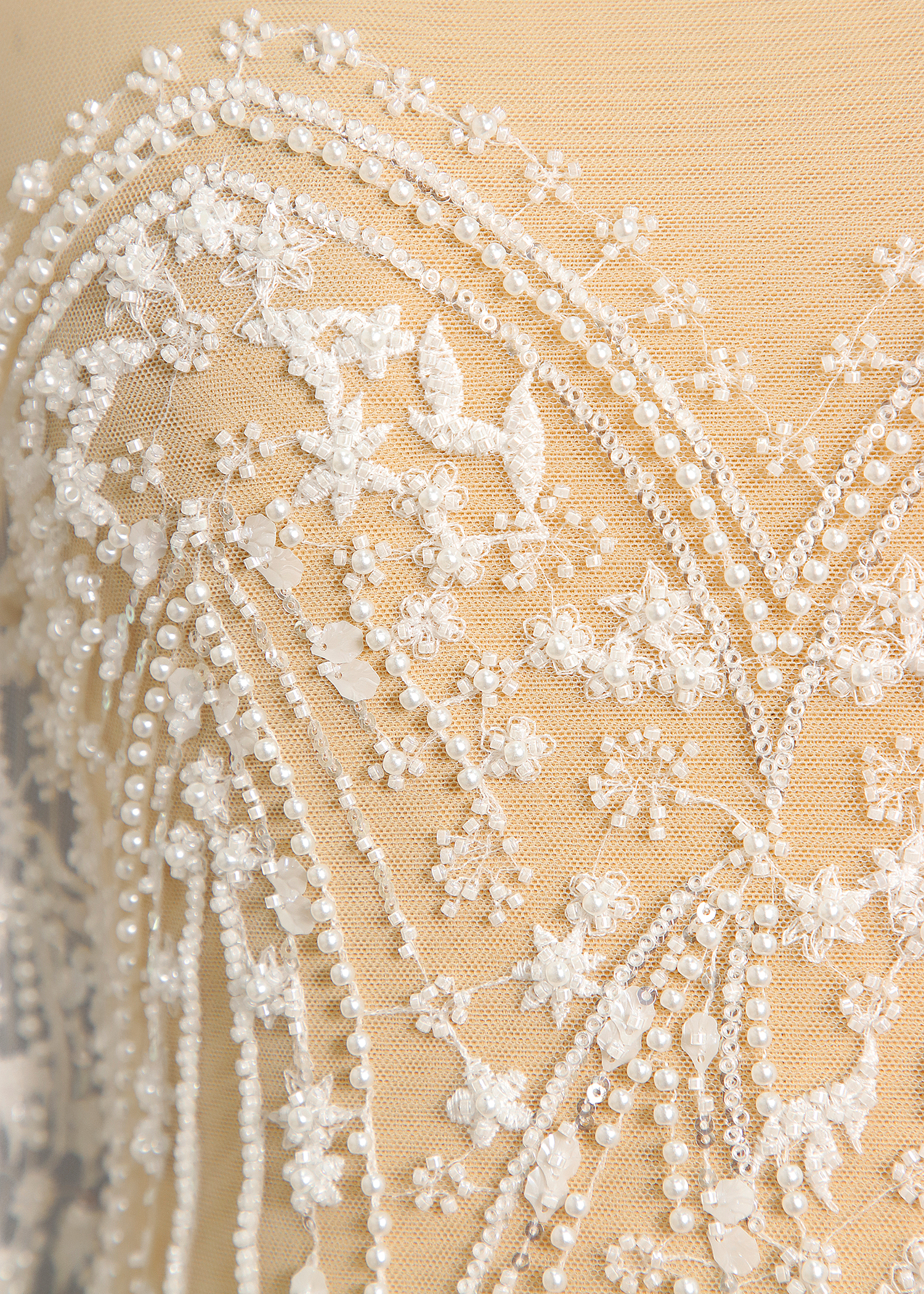 Yanzi bridal fabric luxury embroidery beads sequins lace (YZZX1082)