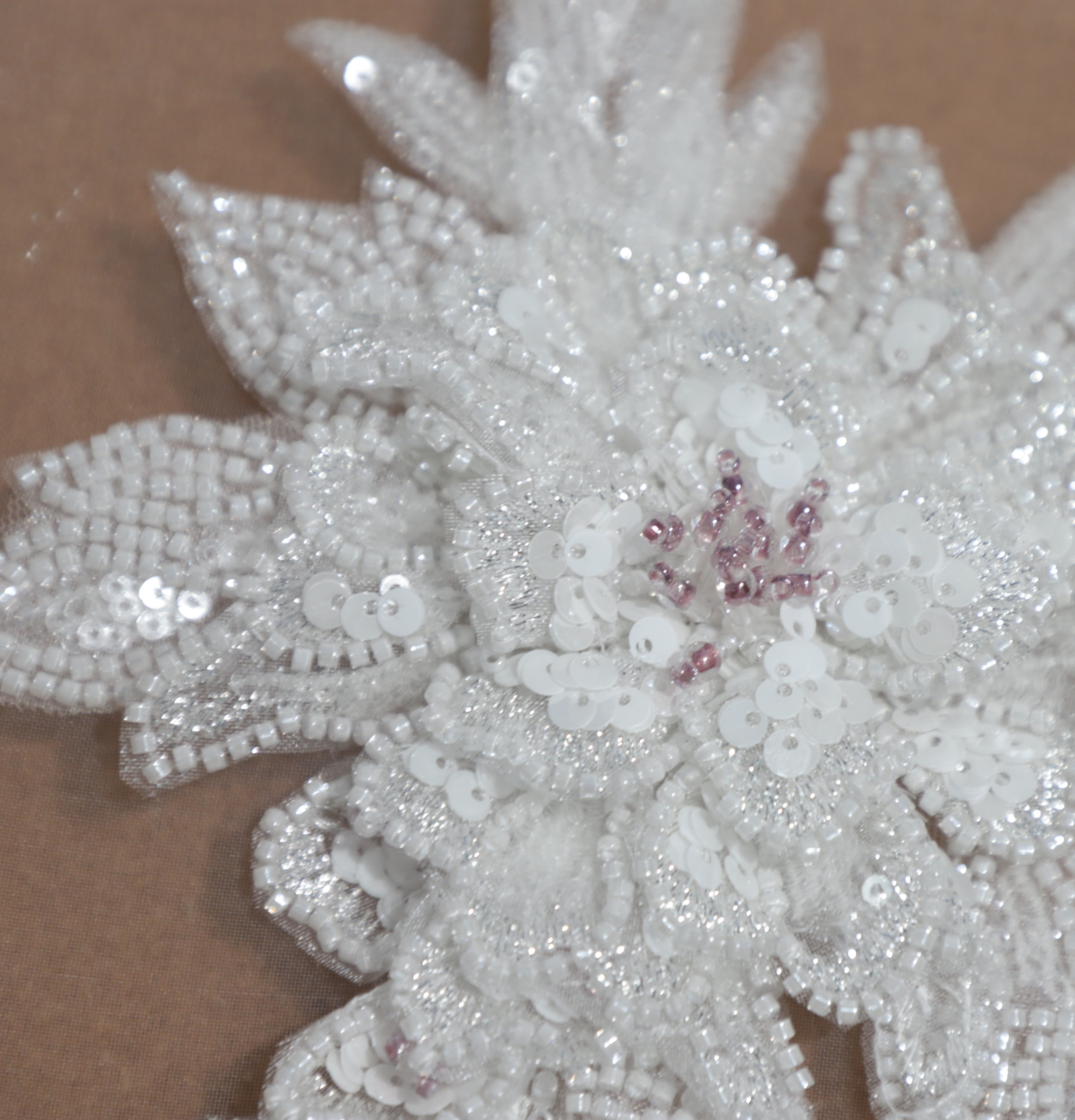 Yanzi Handmade 3d Flower Sequin Beads Applique(YZLQ009)