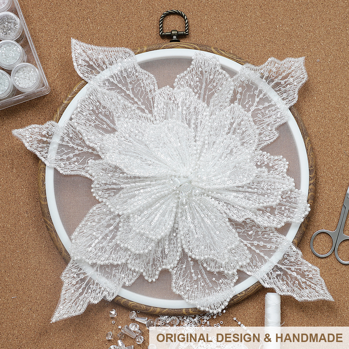 Yanzi Handmade Rhinestones Applique Sewing Beads Stones Trim Lace Patches Sequins Beaded Accessory for Wedding Dresses DIY Decorative Clothes (YZDH002）