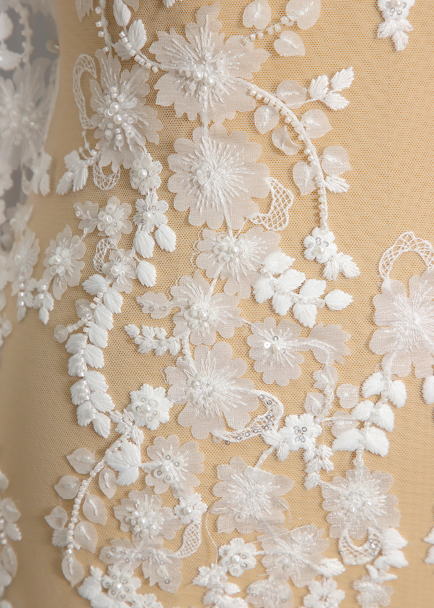 Yanzi bridal fabric luxury embroidery beads sequins lace (YZZX1094）