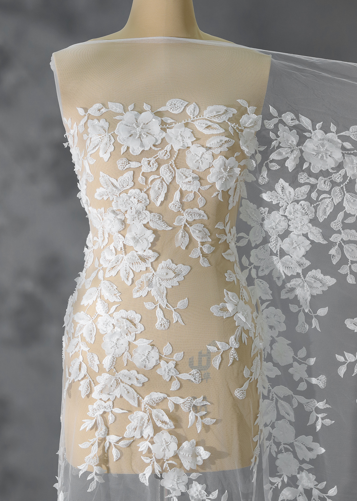 Yanzi floral beaded sequin embroidered lace (YZZX938)