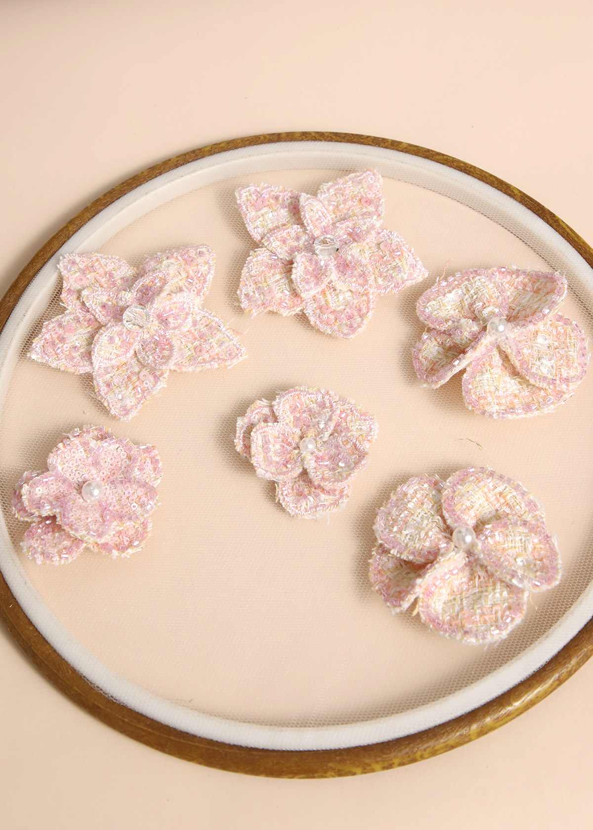 Yanzi Handmade 3d Flower Sequin Beads Applique