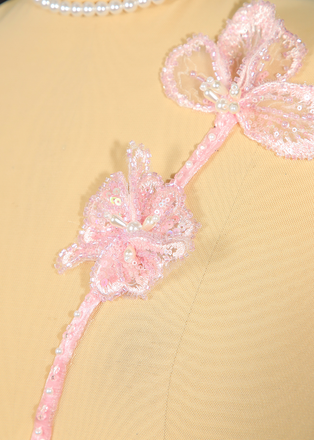 Yanzi Handmade 3d Flower Sequin Beads Applique(YZX218)