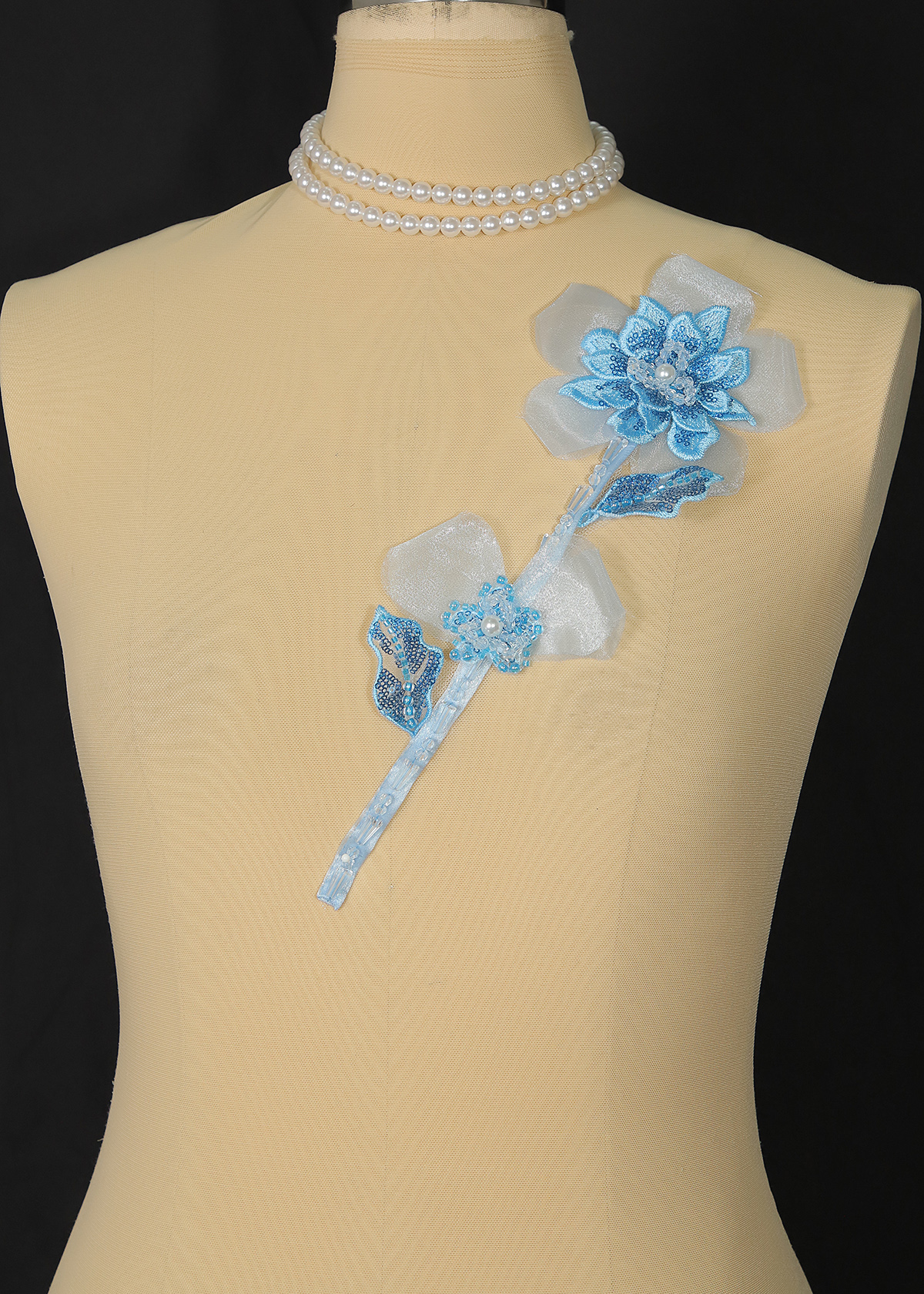 Yanzi Handmade 3d Flower Sequin Beads Applique(YZX221)
