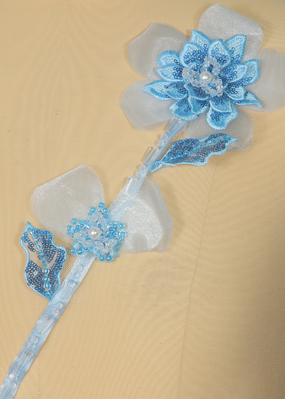 Yanzi Handmade 3d Flower Sequin Beads Applique(YZX221)