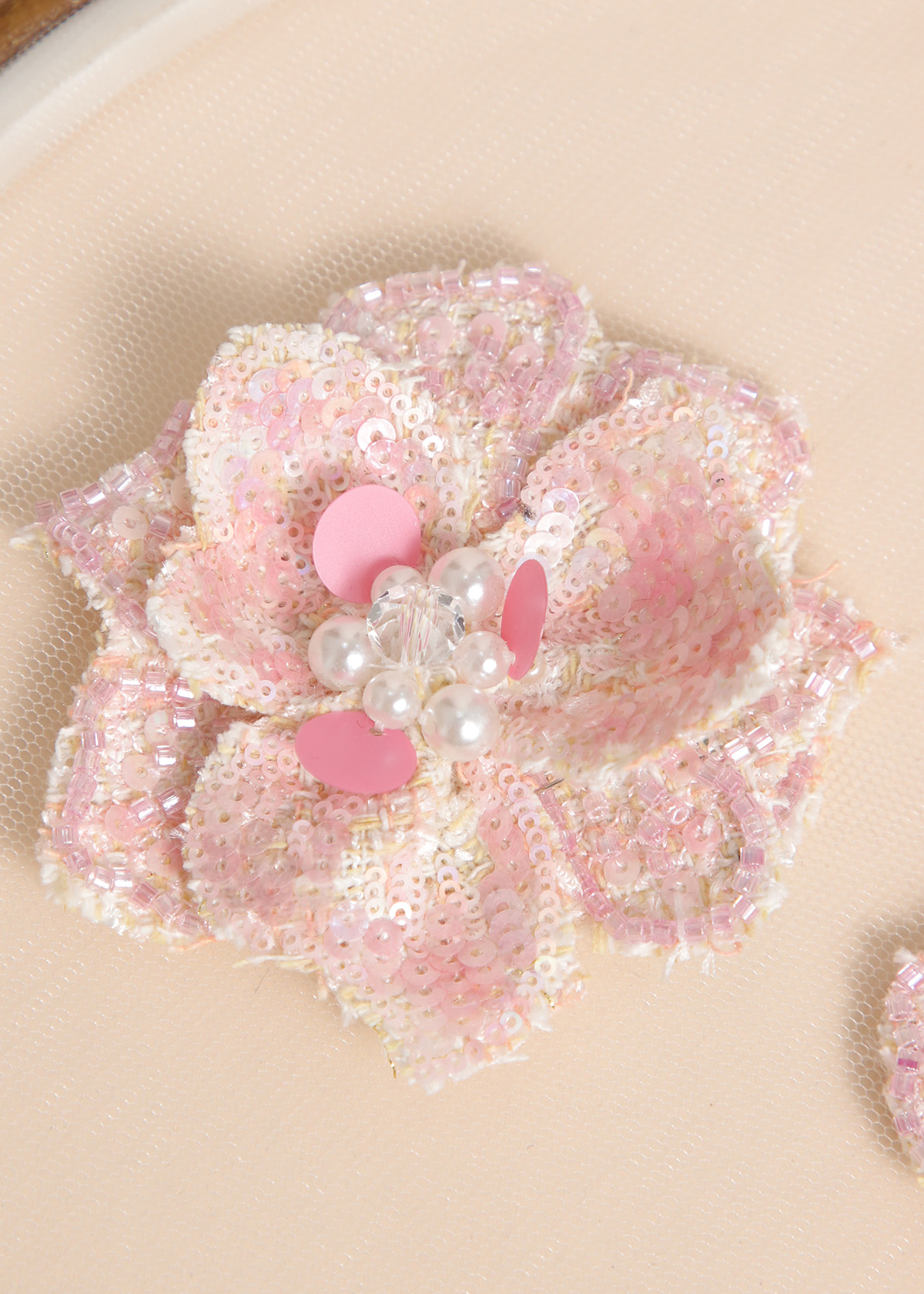 Yanzi Handmade 3d Flower Sequin Beads Applique