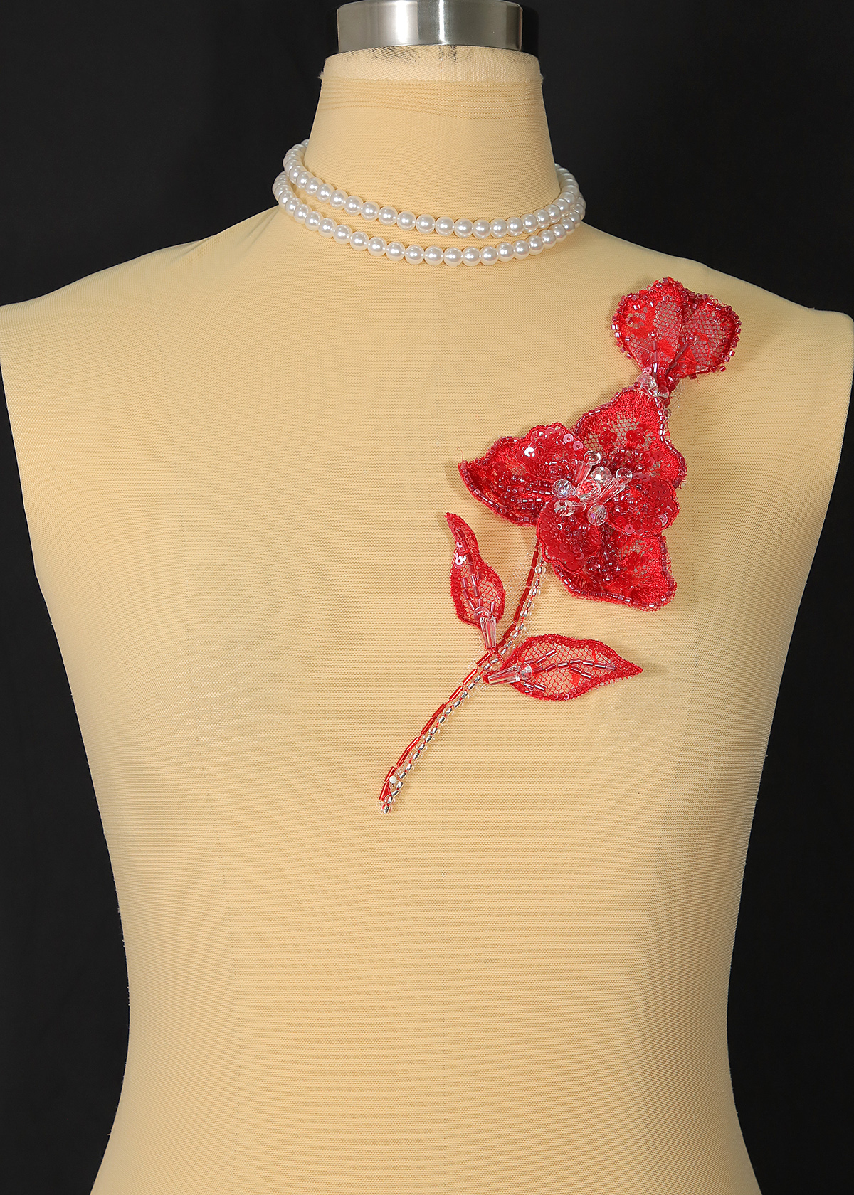 Yanzi Handmade 3d Flower Sequin Beads Applique(YZX227)