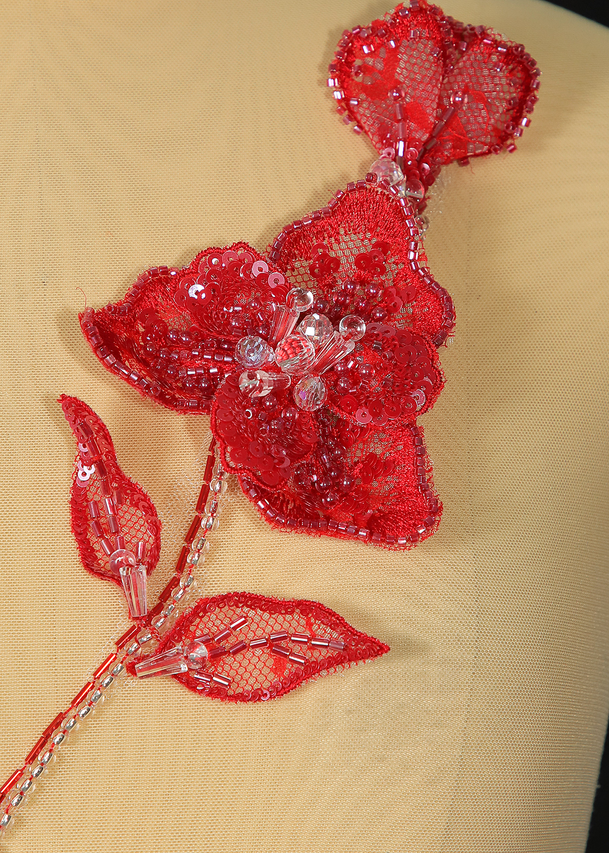 Yanzi Handmade 3d Flower Sequin Beads Applique(YZX227)