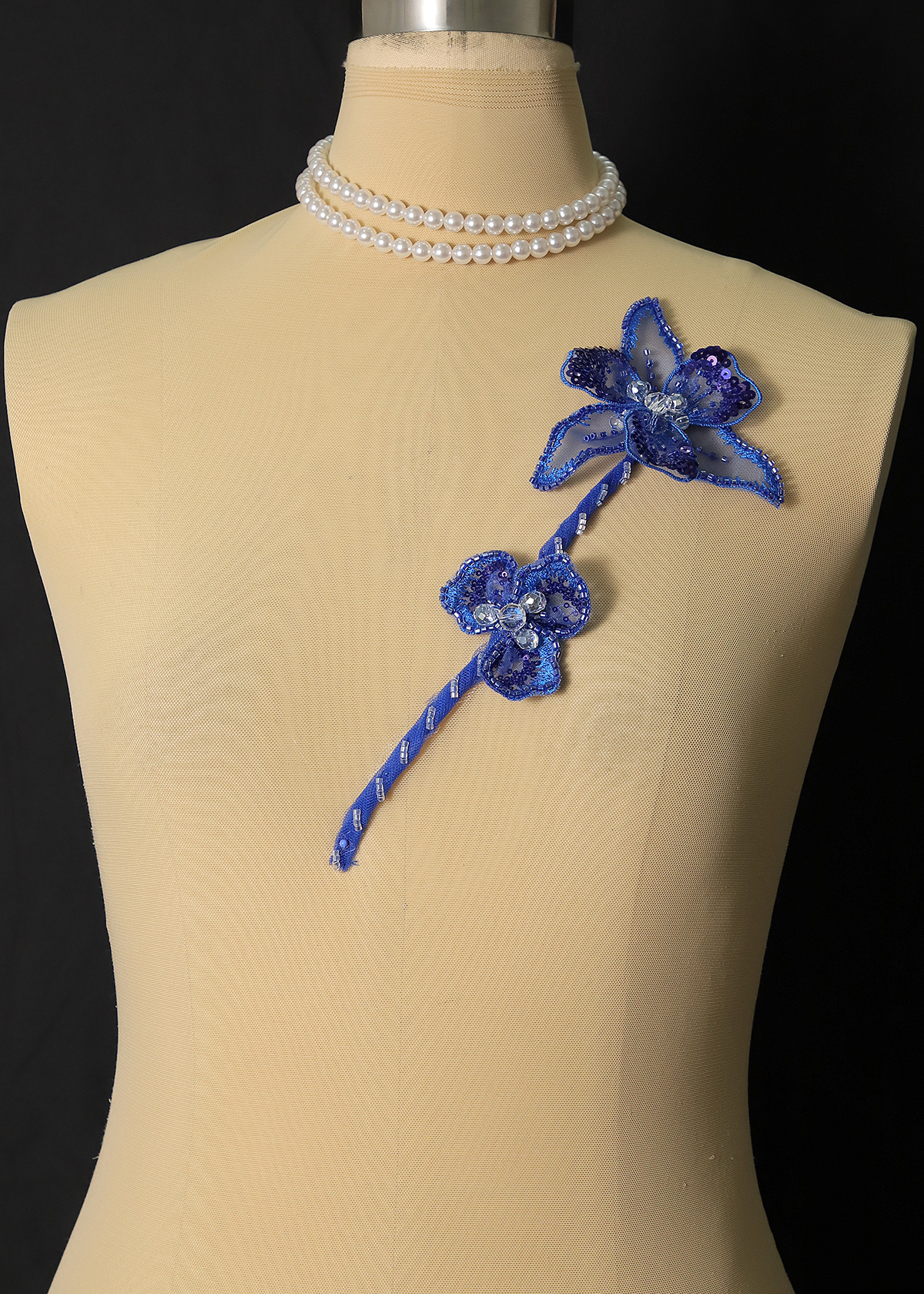 Yanzi Handmade 3d Flower Sequin Beads Applique(YZX219)
