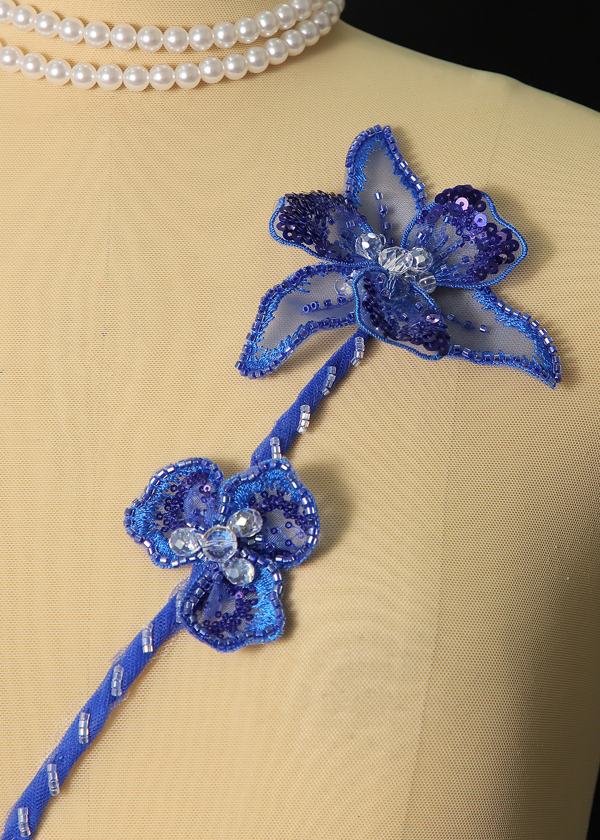 Yanzi Handmade 3d Flower Sequin Beads Applique(YZX219)