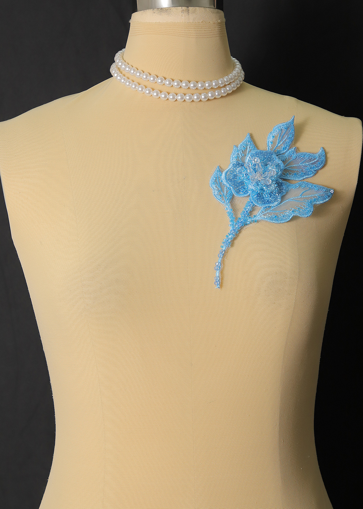 Yanzi Handmade 3d Flower Sequin Beads Applique(YZX220)