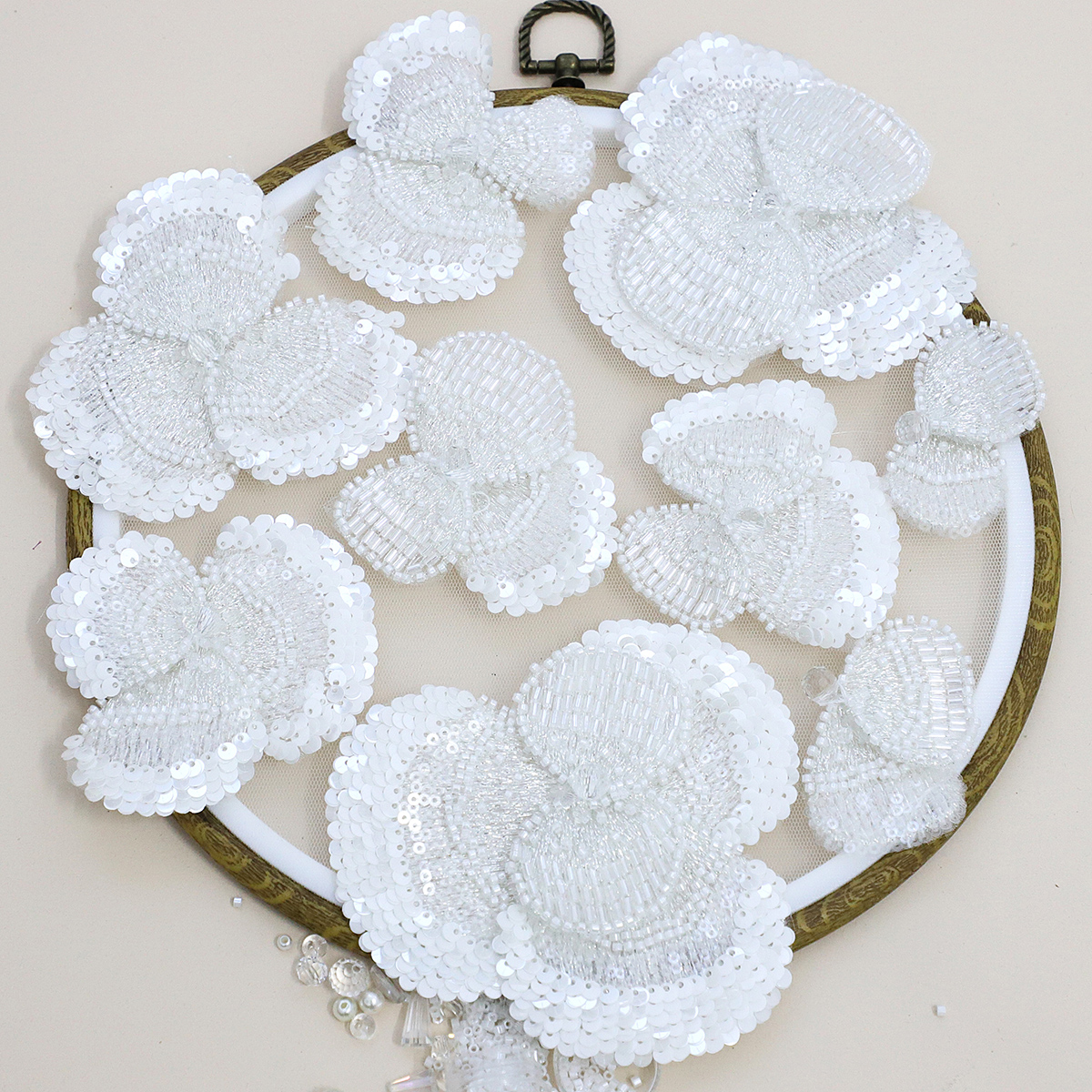 Yanzi Handmade 3d Flower Sequin Beads Applique(YZDH067)