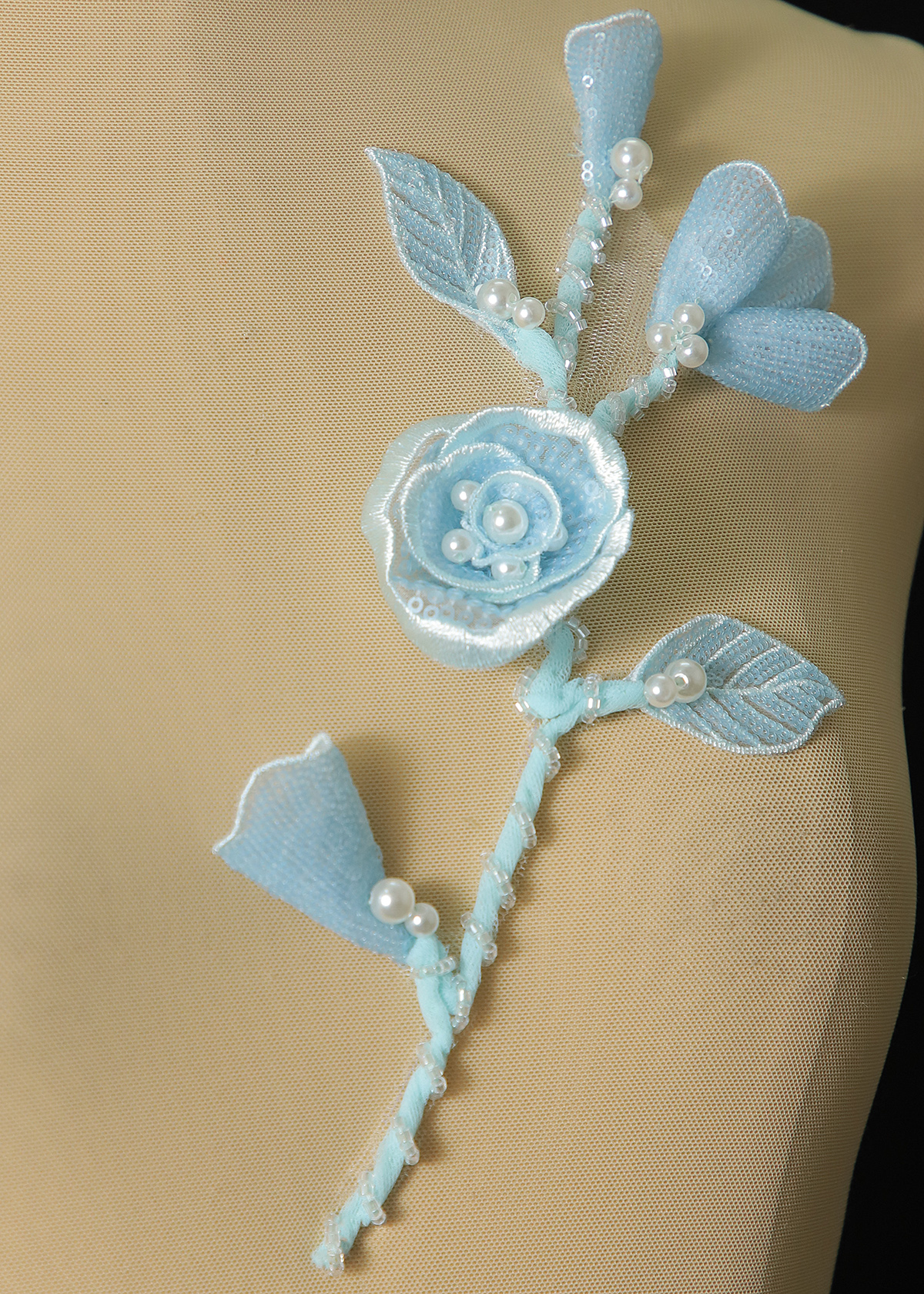 Yanzi Handmade 3d Flower Sequin Beads Applique(YZX226)