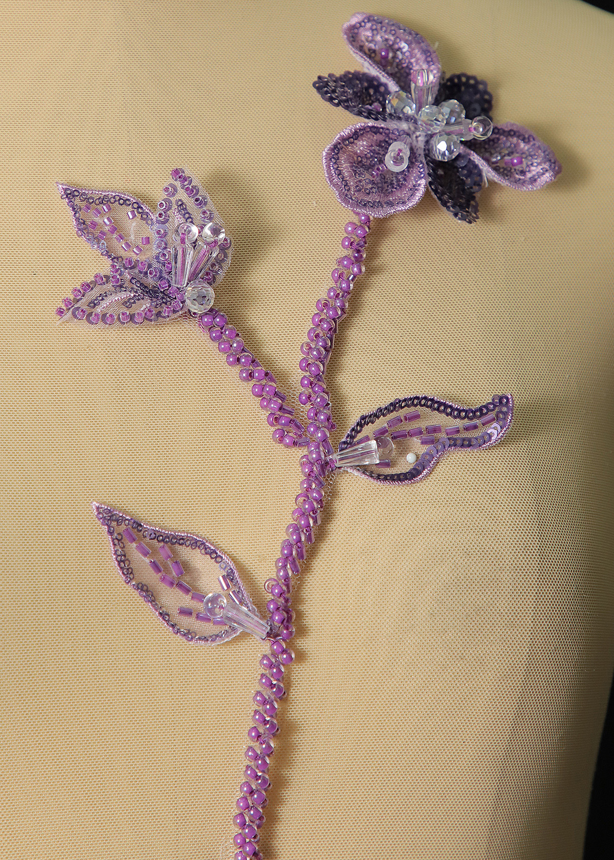 Yanzi Handmade 3d Flower Sequin Beads Applique(YZX224)