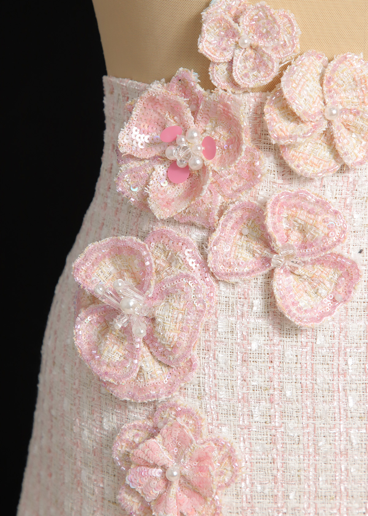 Yanzi Handmade 3d Flower Sequin Beads Applique