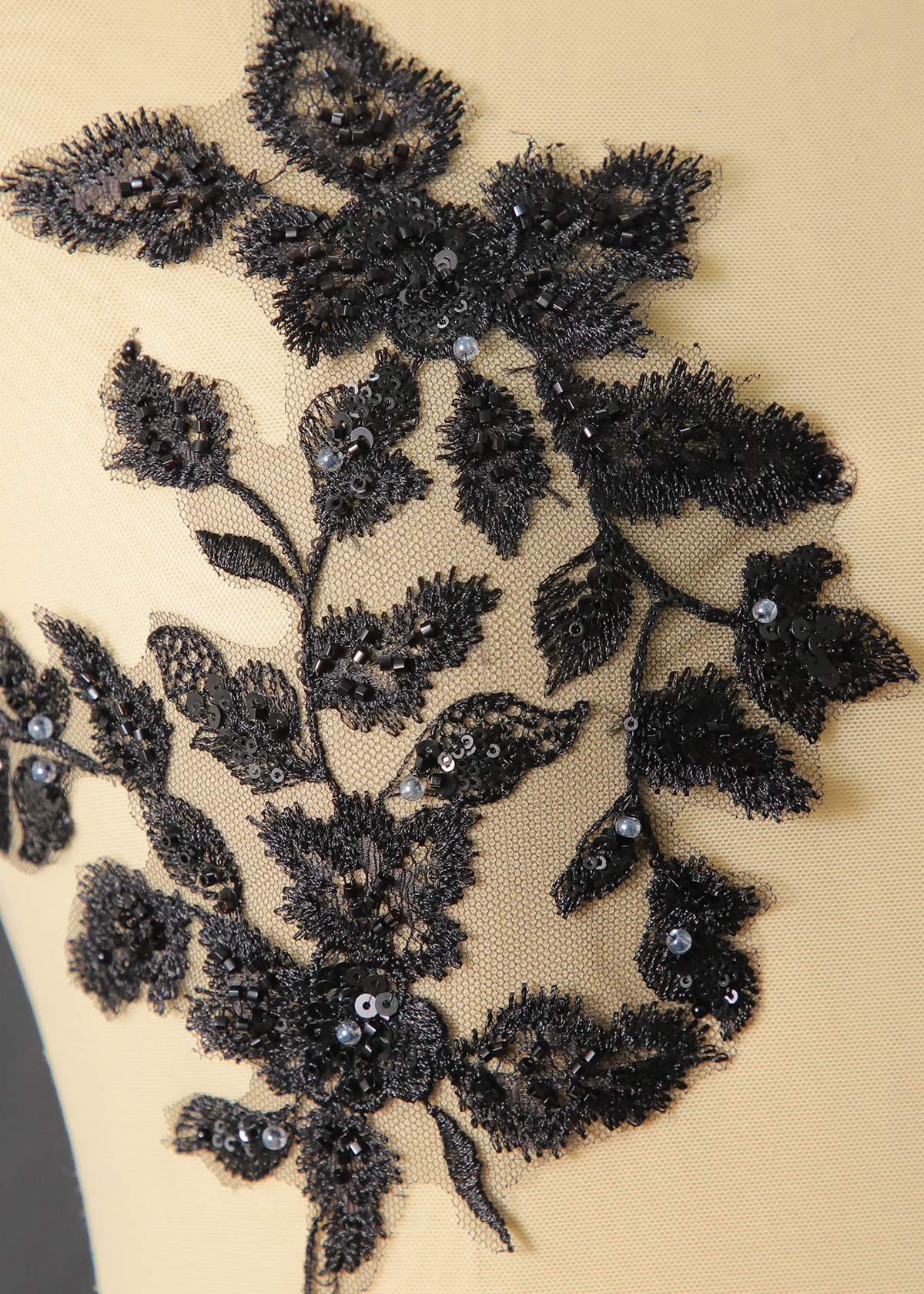Yanzi beaded sequin embroidery applique floral (YZOH206)