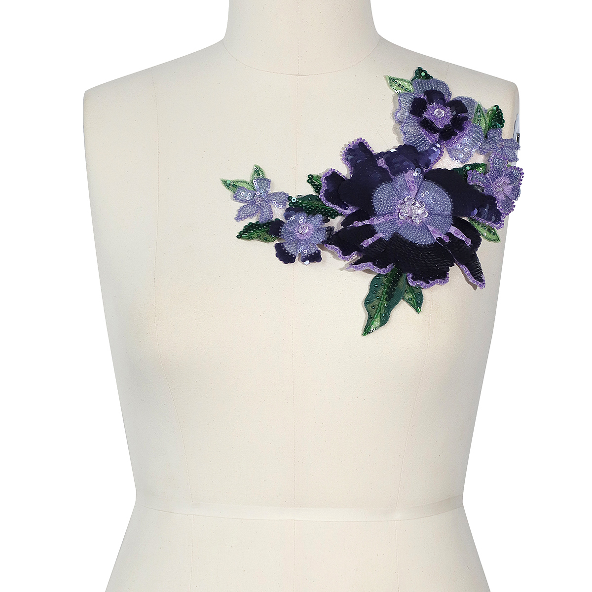 Yanzi Handmade 3d Flower Sequin Beads Applique(YZDH056)