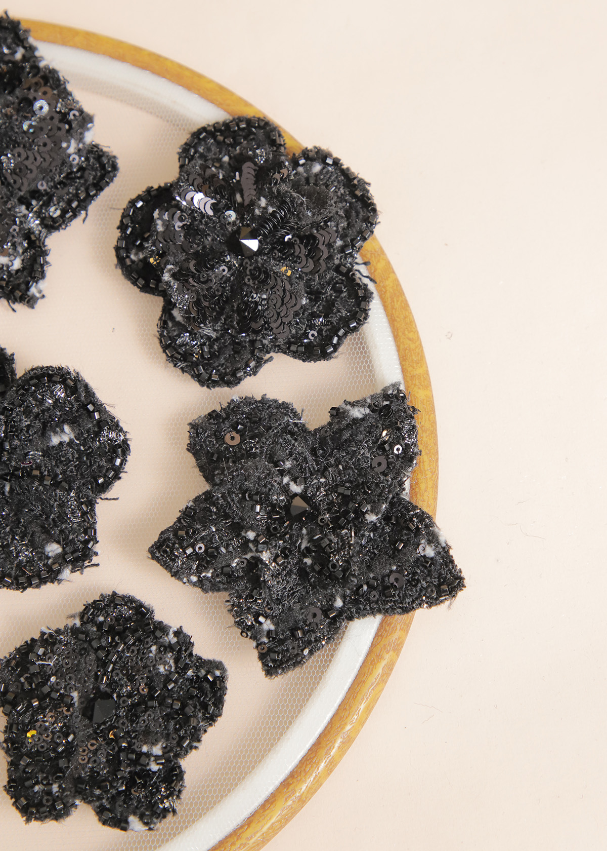 Yanzi Handmade 3d Flower Sequin Beads Applique