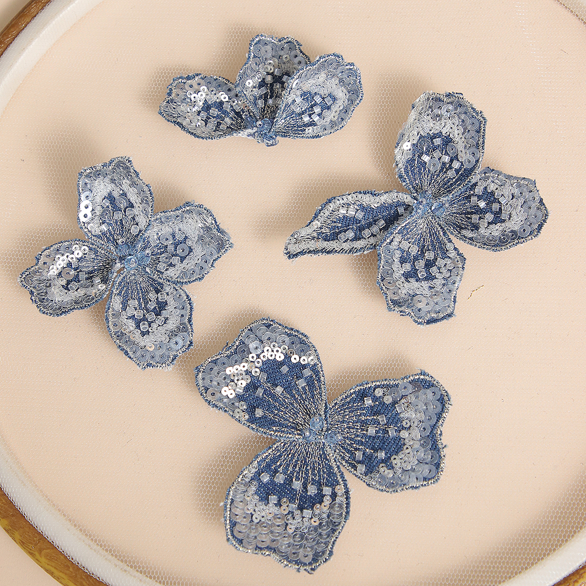 Yanzi Handmade 3d Flower Sequin Beads Applique(YZDH121)