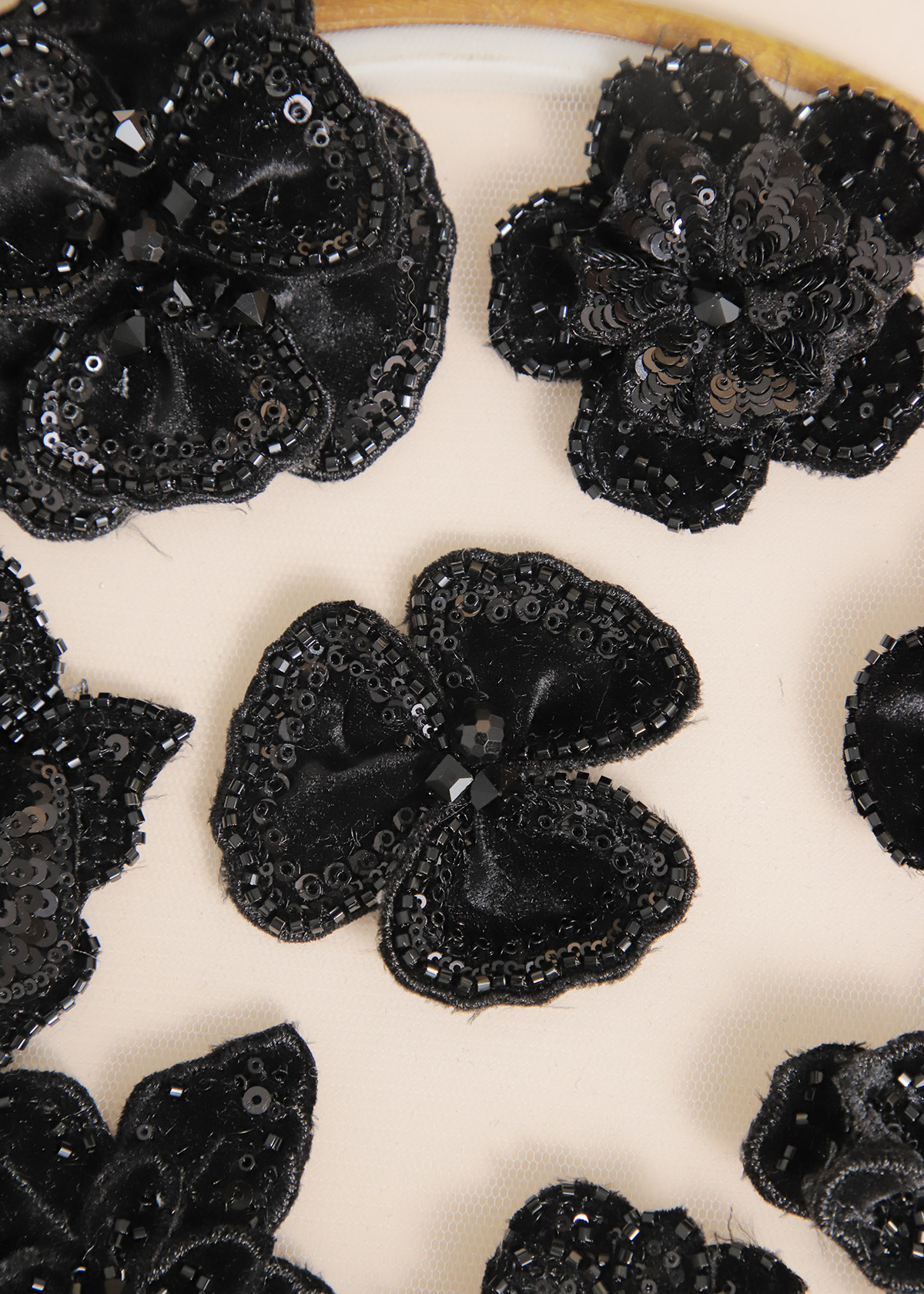 Yanzi Handmade 3d Flower Sequin Beads Applique