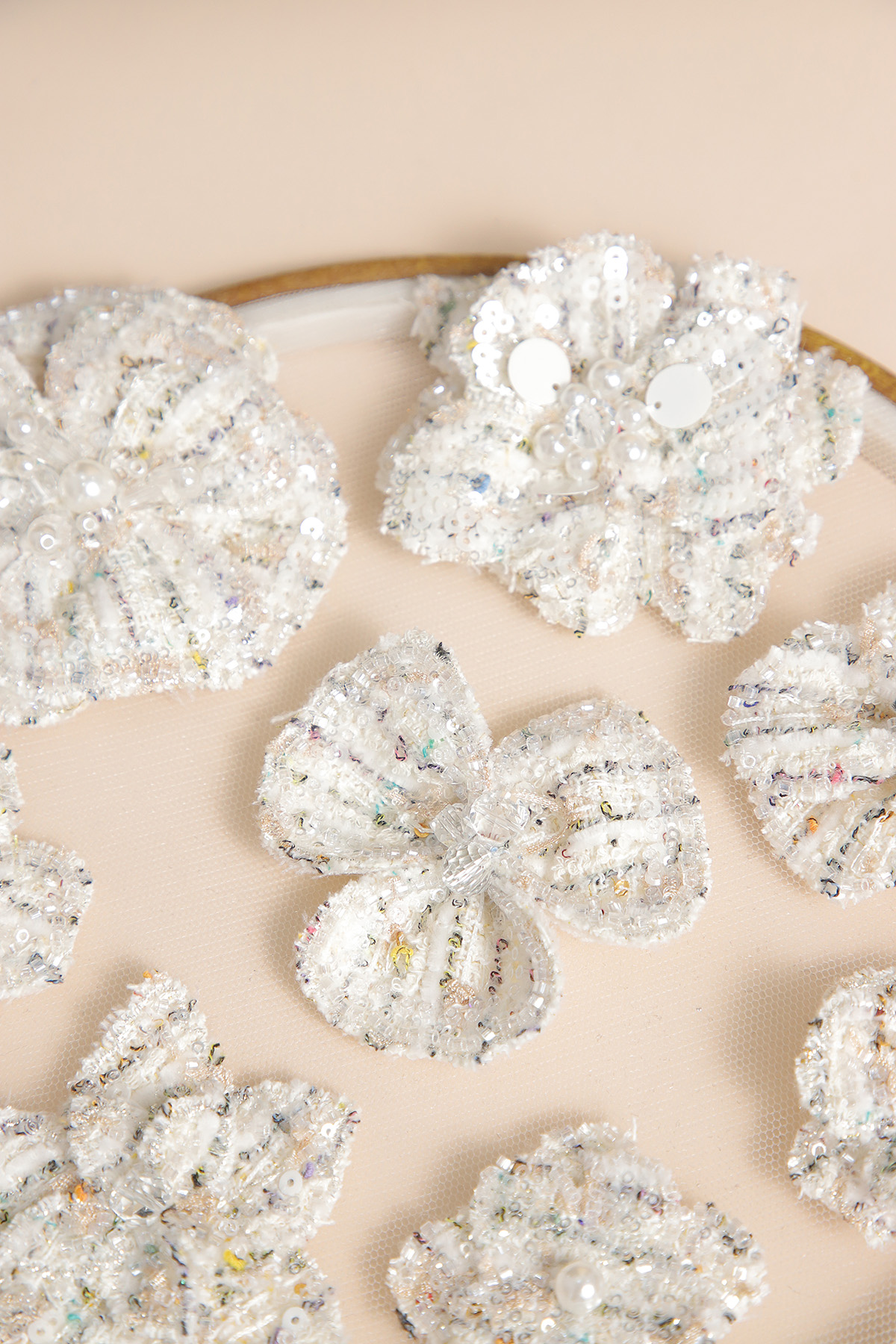 Yanzi Handmade 3d Flower Sequin Beads Applique