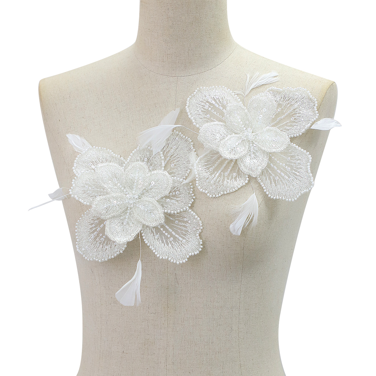 Yanzi Handmade 3d Flower Sequin Beads Applique(YZDH031)