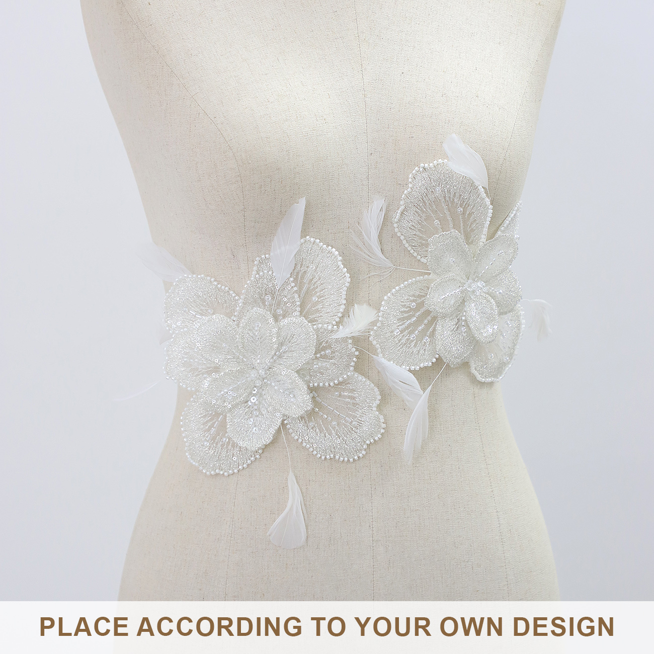 Yanzi Handmade 3d Flower Sequin Beads Applique(YZDH031)
