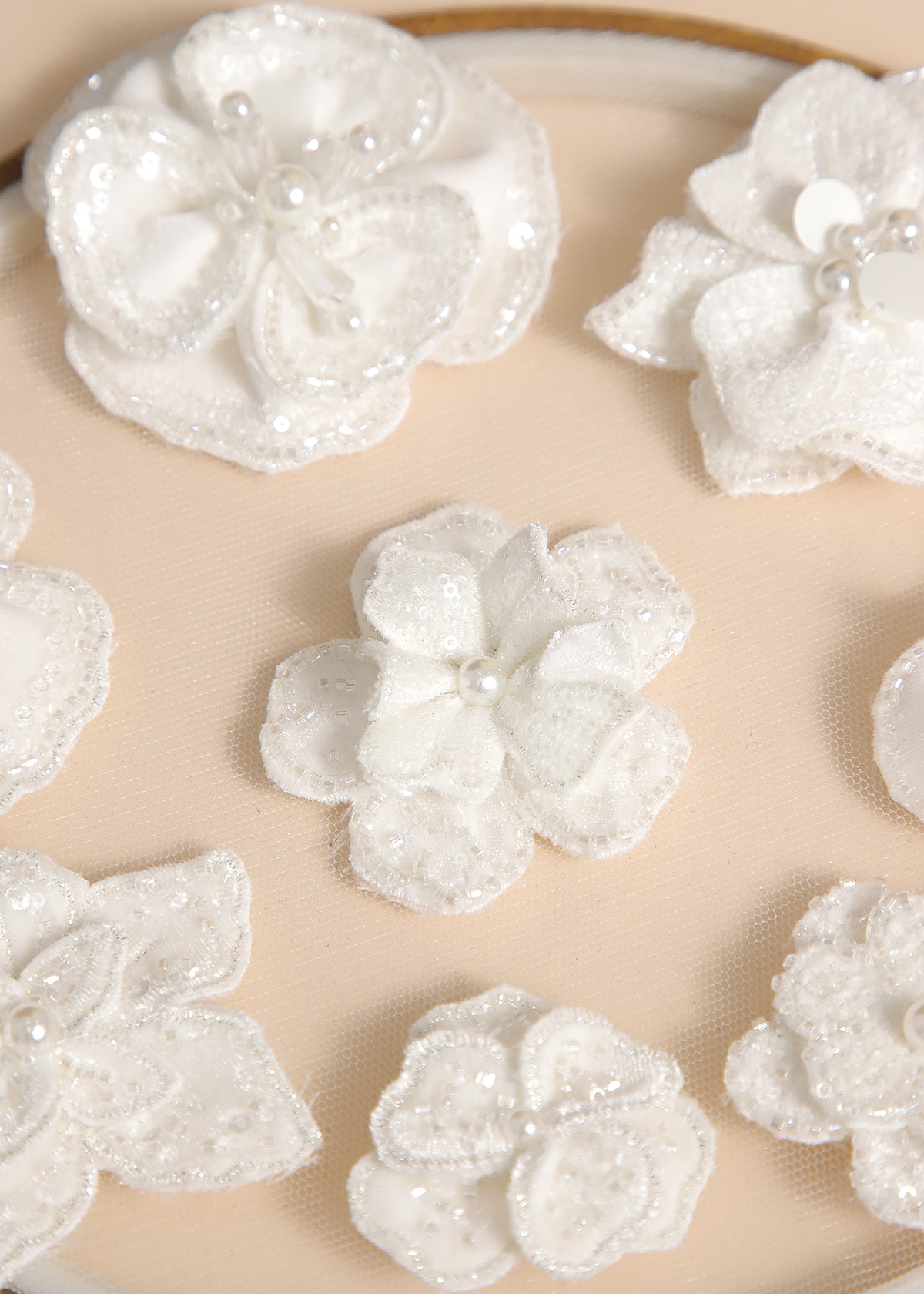 Yanzi Handmade 3d Flower Sequin Beads Applique