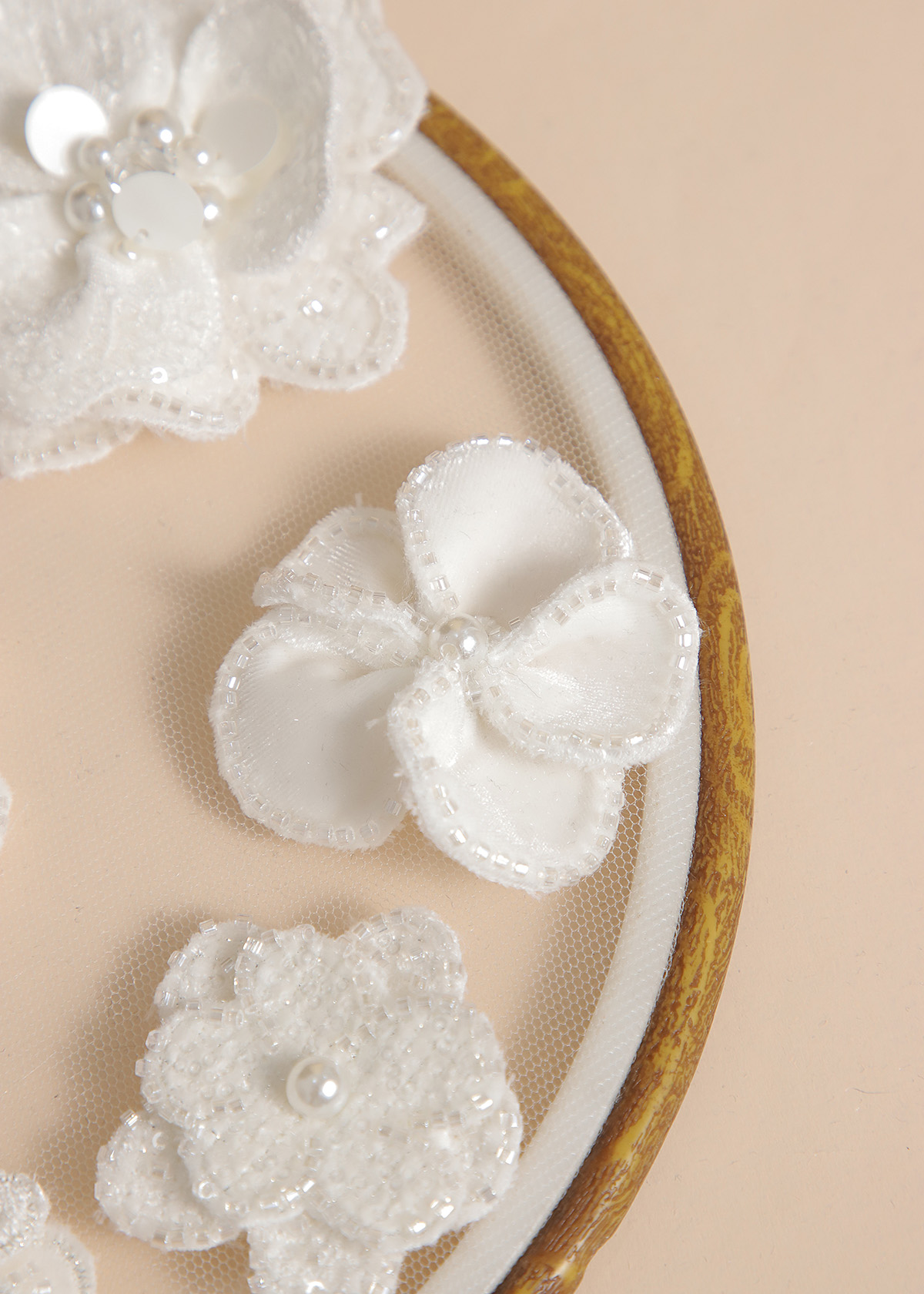 Yanzi Handmade 3d Flower Sequin Beads Applique